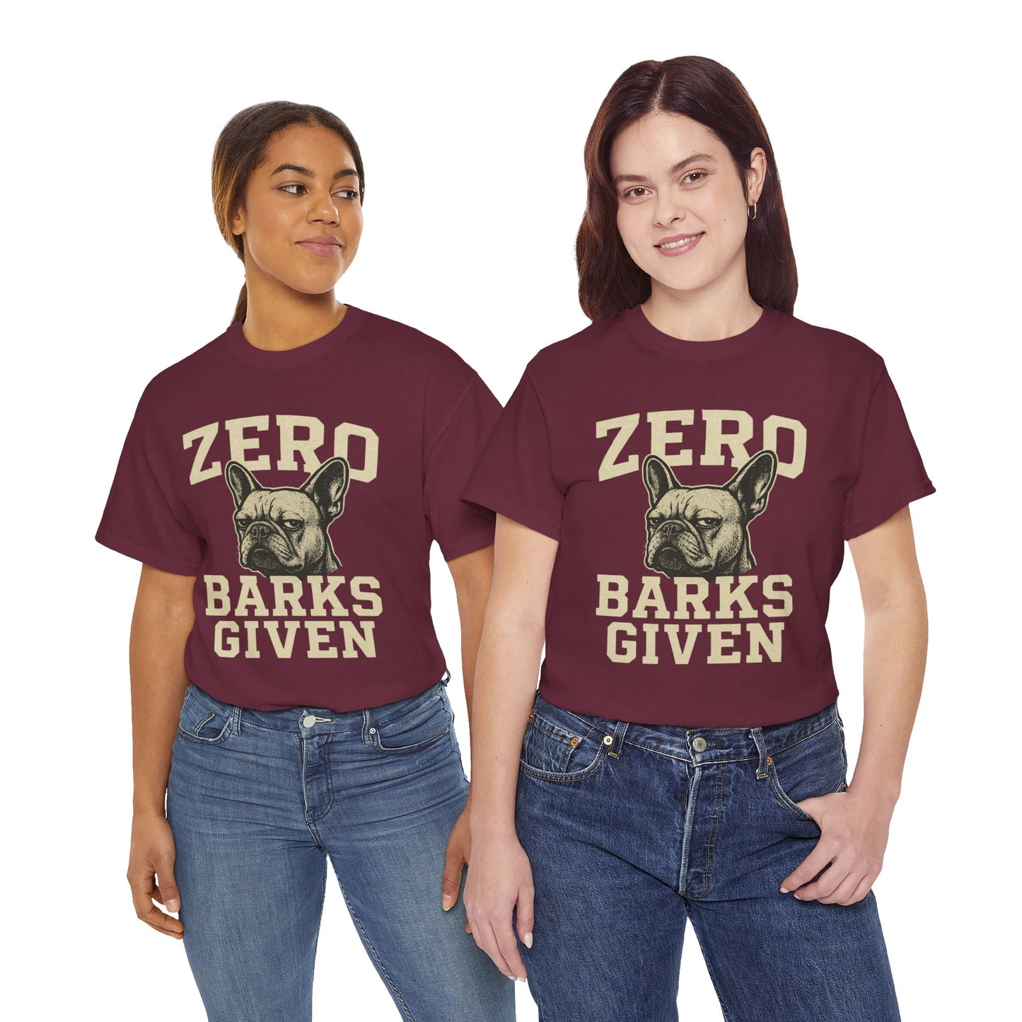 Zero Barks Given Frenchie T-Shirt – Funny French Bulldog Tee, Grumpy Dog Humor Shirt, Frenchie Lover Gift, Dog Mom Graphic Tee, Vintage Style Dog Shirt
