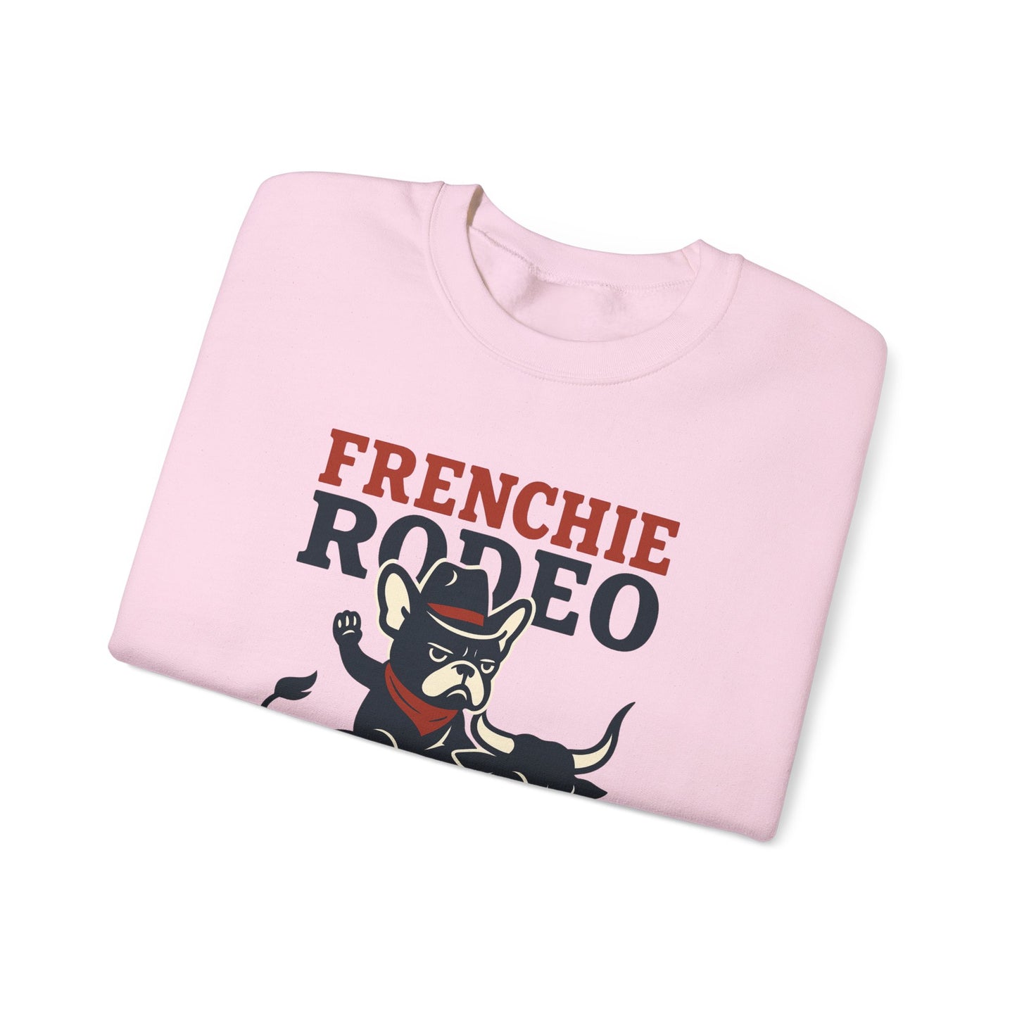 Frenchie Rodeo Sweatshirt – Cowboy French Bulldog Crewneck, Western Dog Lover Gift, Funny Rodeo Pullover for Pet Moms & Dads