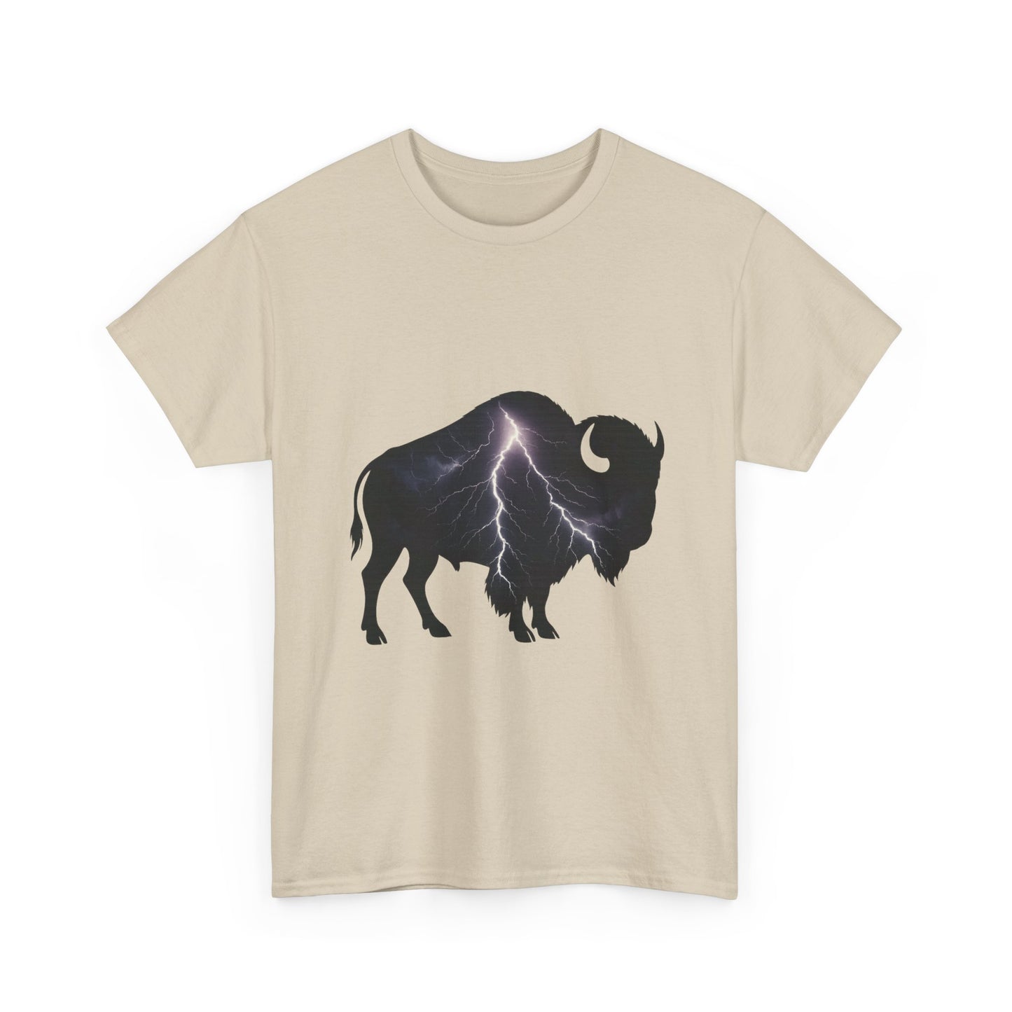 Lightning Bison T-Shirt – Oklahoma City Thunder-Inspired Tee, Electric Bison Graphic Shirt, OKC Basketball Fan Apparel
