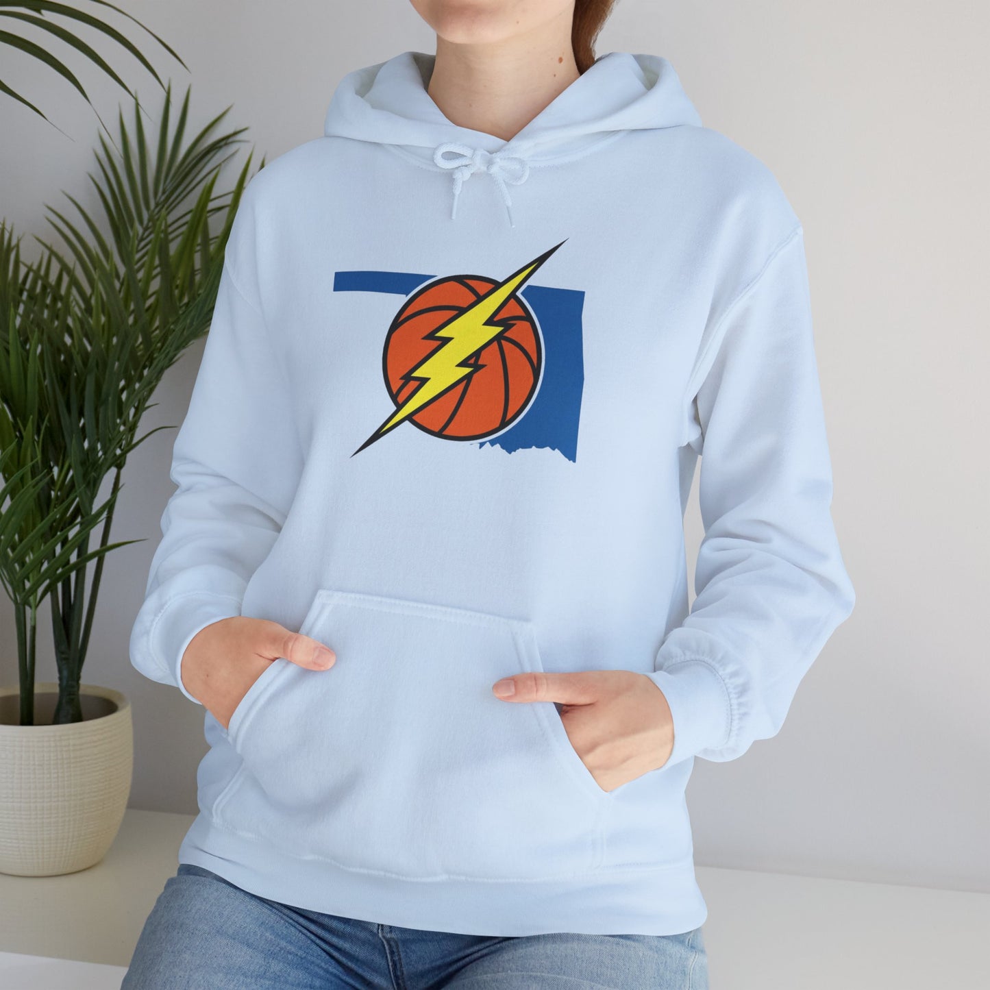 Oklahoma Basketball Lightning Hoodie | Thunder Fan Hoodie | Oklahoma Basketball Sweatshirt | Blue Orange Game Day Hoodie