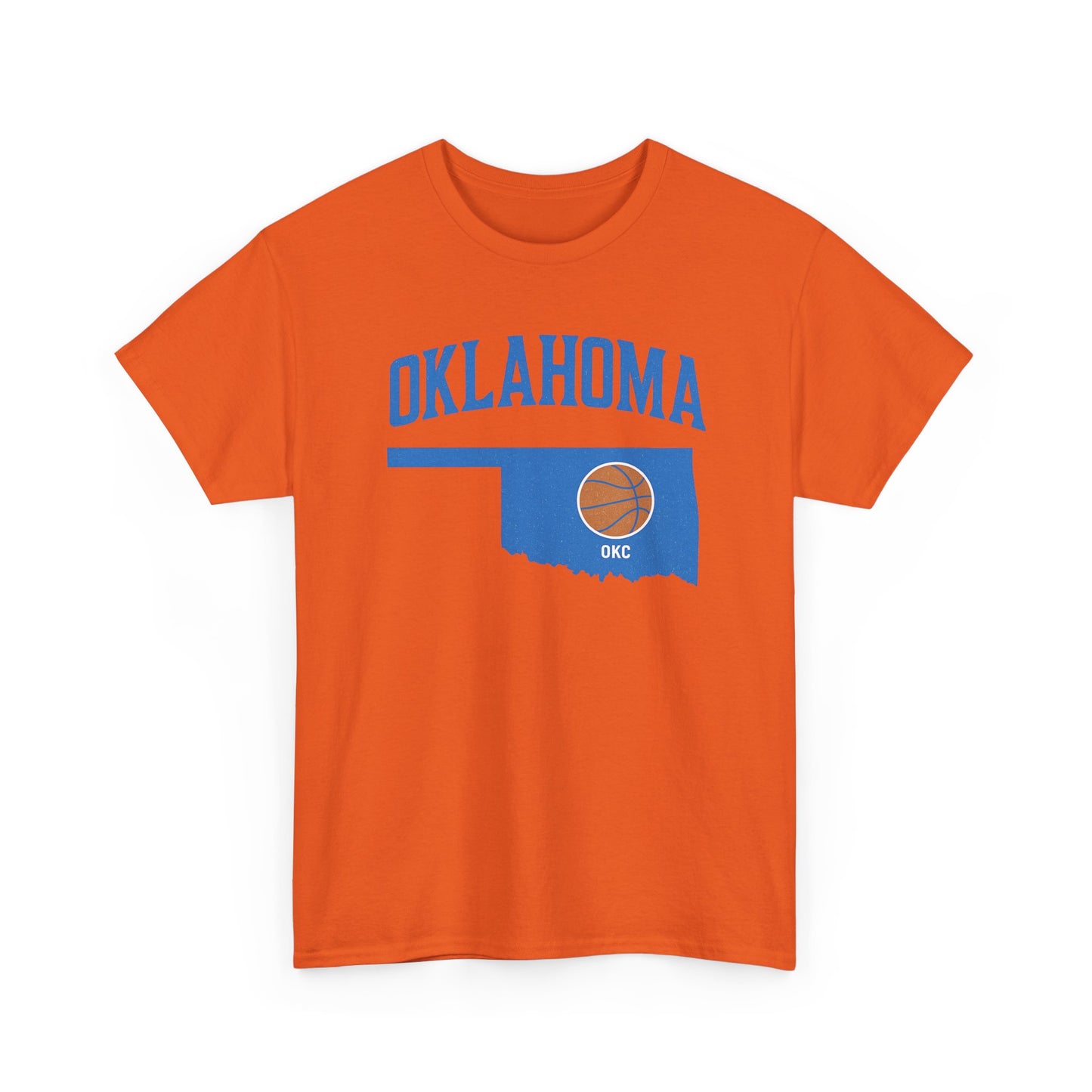Oklahoma City Basketball Shirt | OKC Basketball Style Tee | Blue & Orange Oklahoma State T-Shir