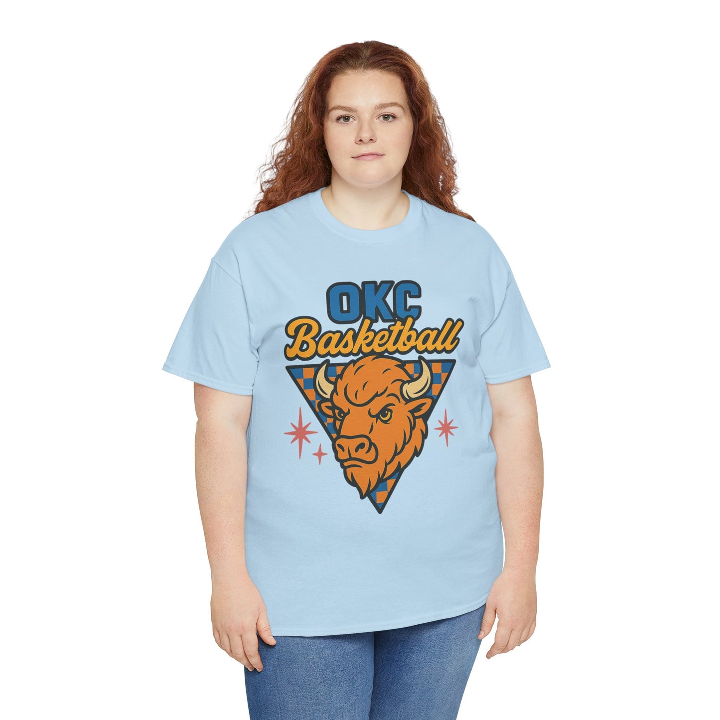 OKC Basketball Bison T-Shirt | Oklahoma City Retro Basketball Tee | Thunder Style Shirt | OKC Fan Gift | Vintage Sports Graphic