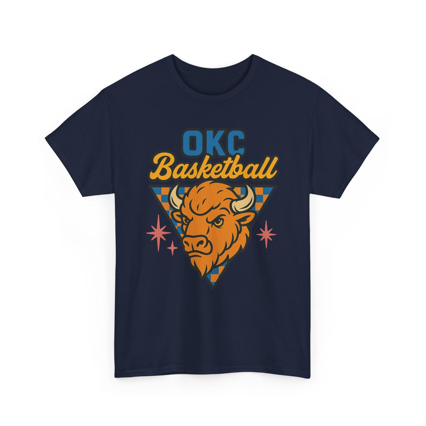 OKC Basketball Bison T-Shirt | Oklahoma City Retro Basketball Tee | Thunder Style Shirt | OKC Fan Gift | Vintage Sports Graphic