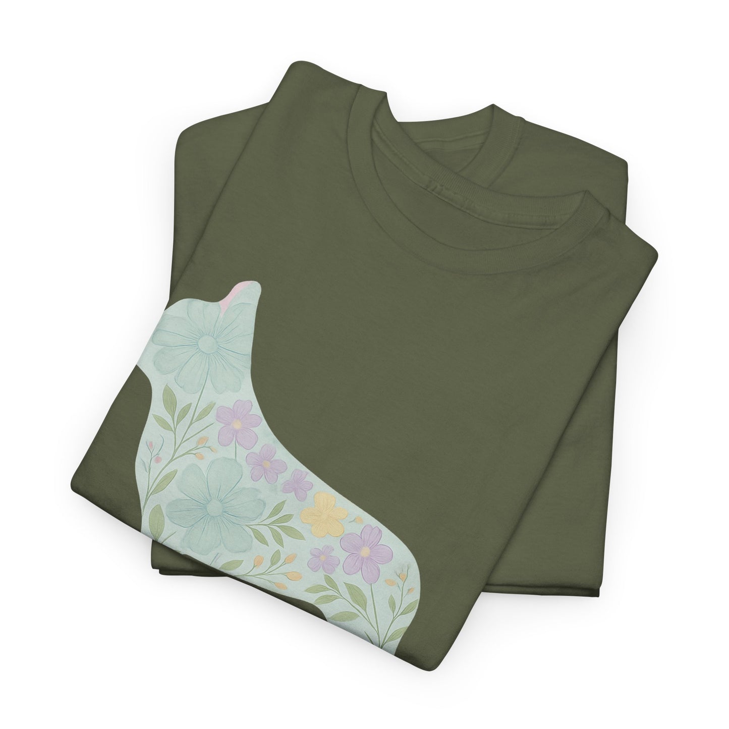 Floral French Bulldog T-Shirt | Pastel Dog Lover Tee | Soft Floral Frenchie Silhouette Shirt | Cute Gift for French Bulldog Moms