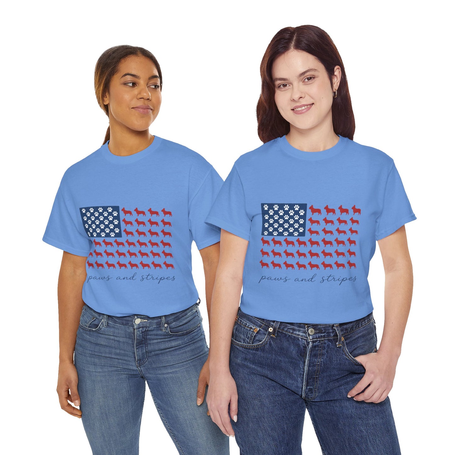 Paws and Stripes Shirt, Patriotic French Bulldog Tee, Frenchie American Flag Shirt, 4th of July Dog Lover Gift, USA Frenchie Tee