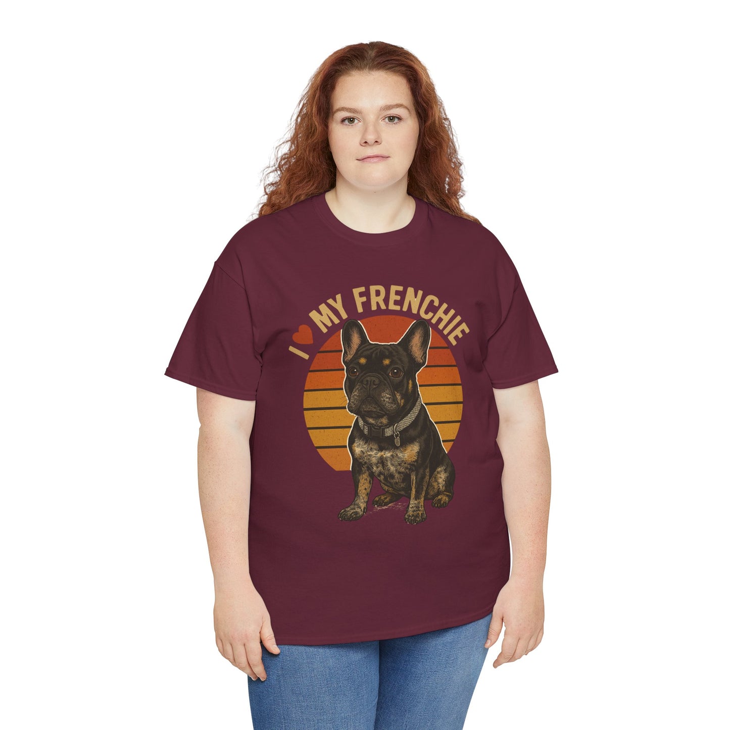 I Love My Frenchie T-Shirt | Retro French Bulldog Tee | Black & Tan Frenchie Gift | Vintage Dog Lover Shirt for Frenchie Moms & Dads