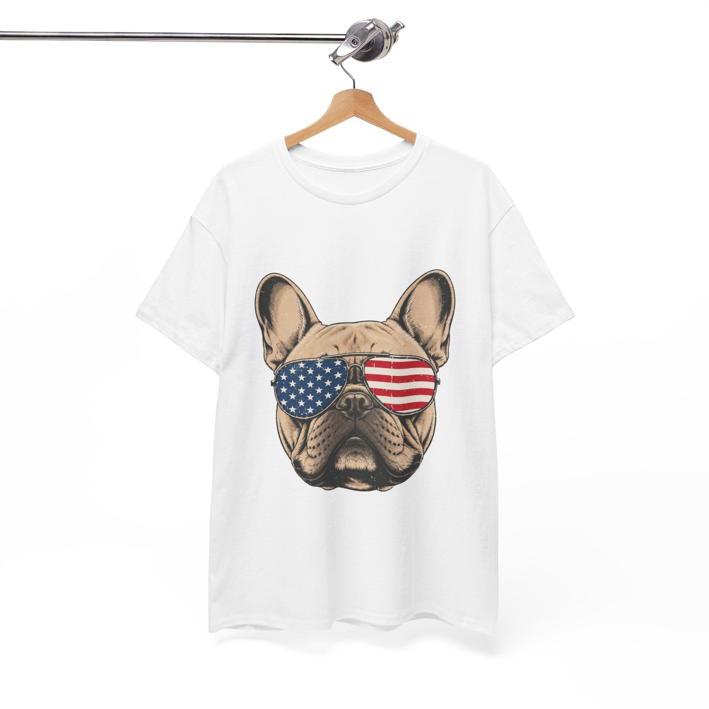 Patriotic French Bulldog Shirt, American Flag Sunglasses Frenchie Tee, Fourth of July Dog Lover Shirt, USA French Bulldog Gift