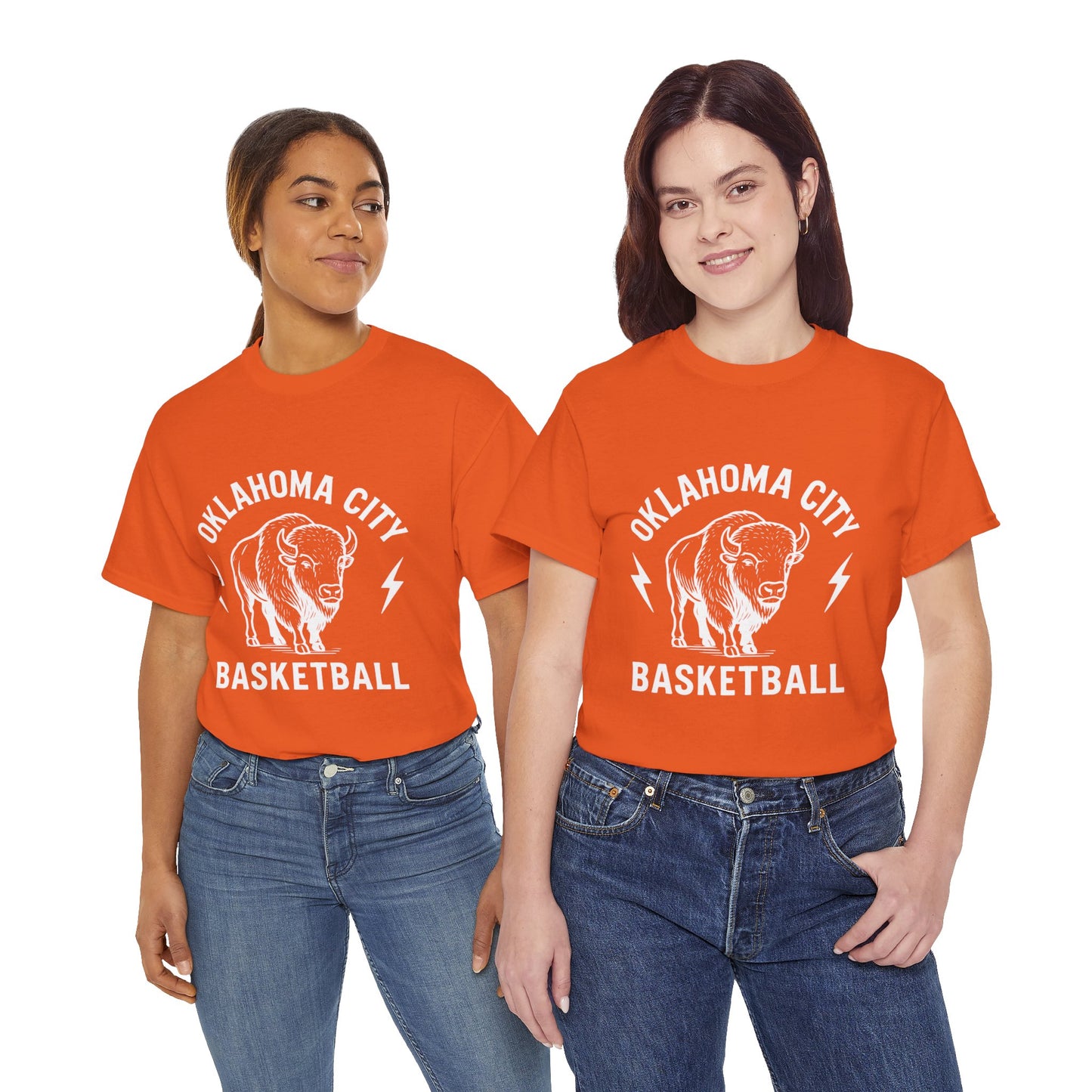 Oklahoma City Bison Basketball Shirt • OKC Hoops Tee • Retro Thunder Spirit T-Shirt • Western Bison Basketball Fan Shirt