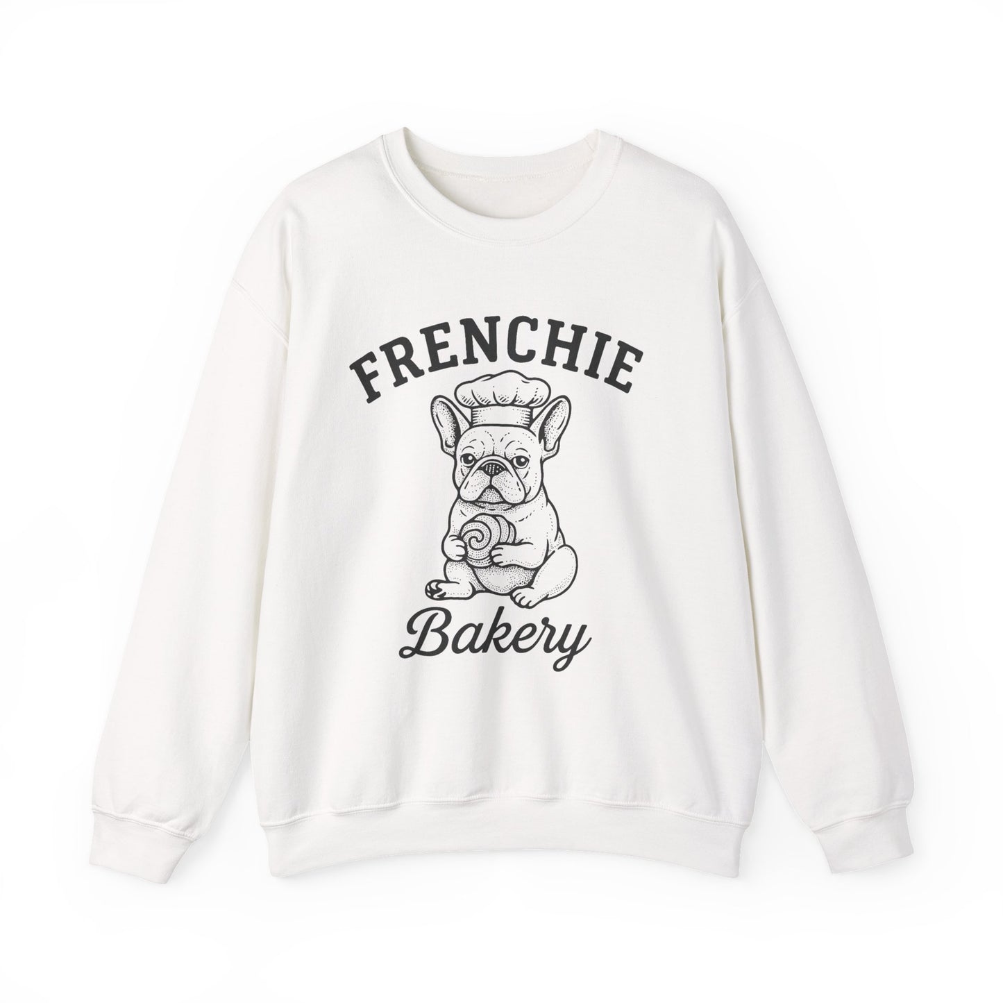 Frenchie Bakery Sweatshirt – Cozy French Bulldog Chef Crewneck, Funny Dog Lover Gift, Vintage Bakery-Inspired Frenchie Sweater
