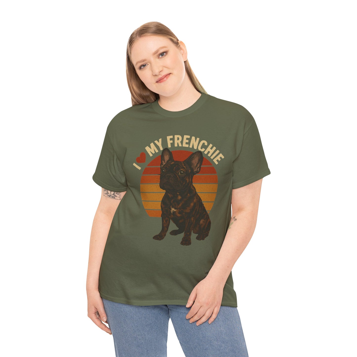 I Love My Frenchie T-Shirt | Merle French Bulldog Retro Tee | Vintage Dog Lover Shirt | Frenchie Mom & Dad Gift
