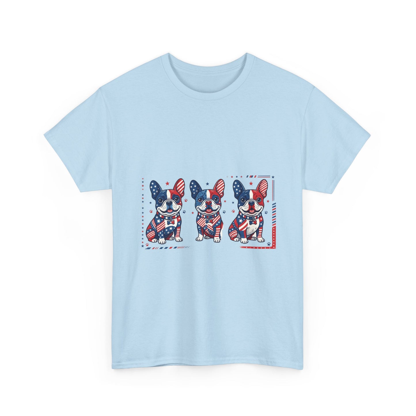 Patriotic French Bulldog Shirt, American Flag Frenchie Trio Tee, Fourth of July Dog Lover Shirt, USA French Bulldog Gift, Frenchie Mom Shirt