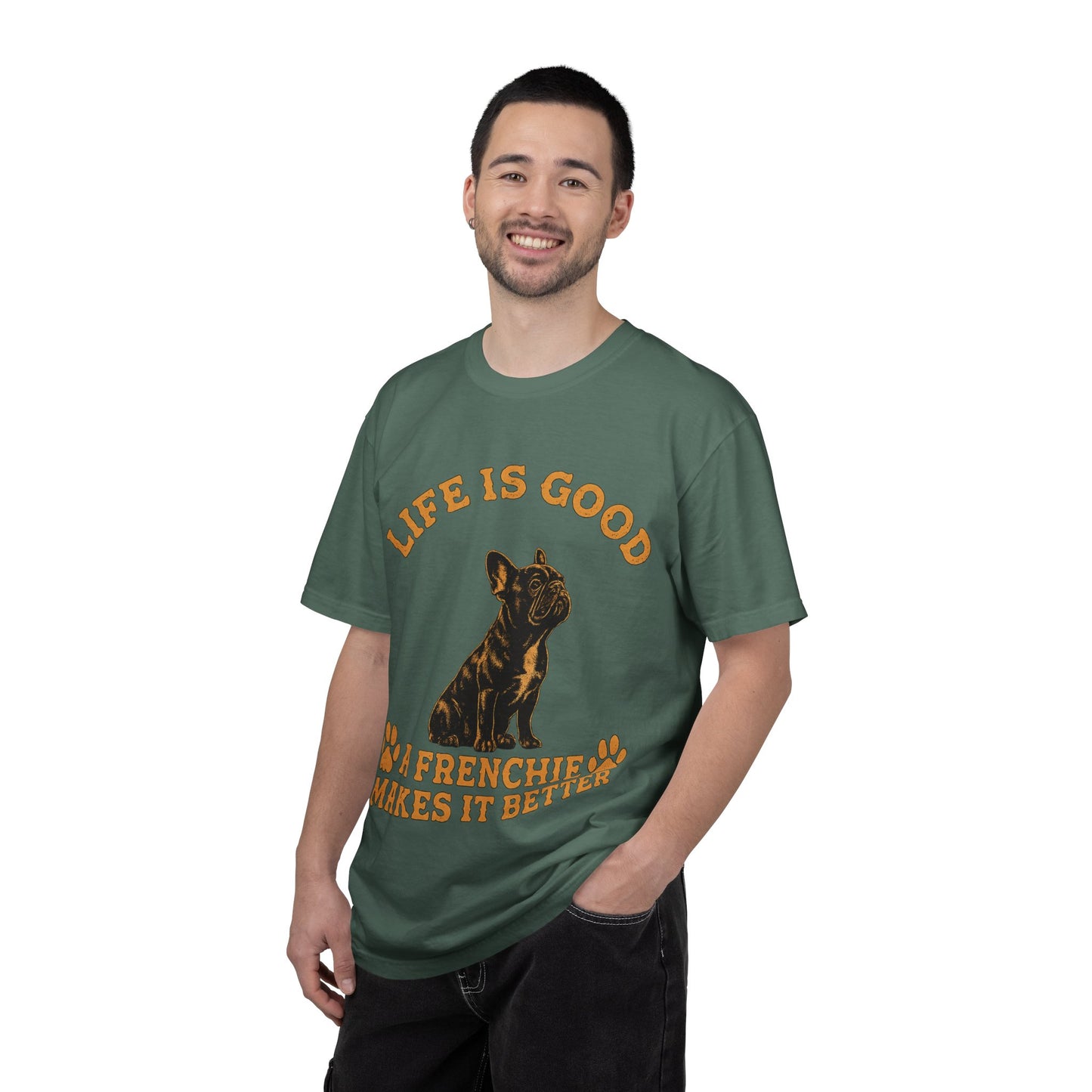 Life Is Good A Frenchie Makes It Better Shirt, French Bulldog Shirt, Frenchie Lover Gift, Dog Mom Tee, Dog Dad Shirt, Funny Frenchie T-Shirt, Pet Lover Gift