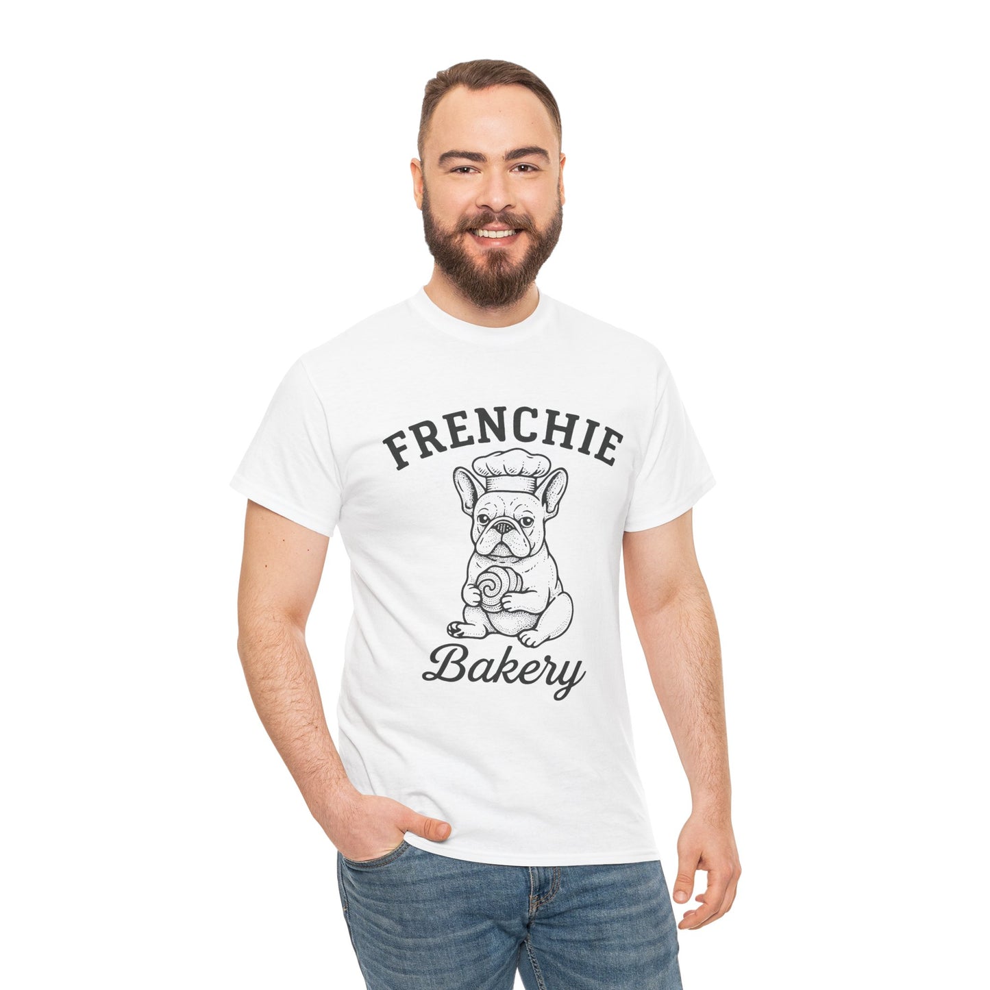 Frenchie Bakery T-Shirt French Bulldog Chef Tee, Cute Dog Lover Gift, Vintage Frenchie Café Graphic