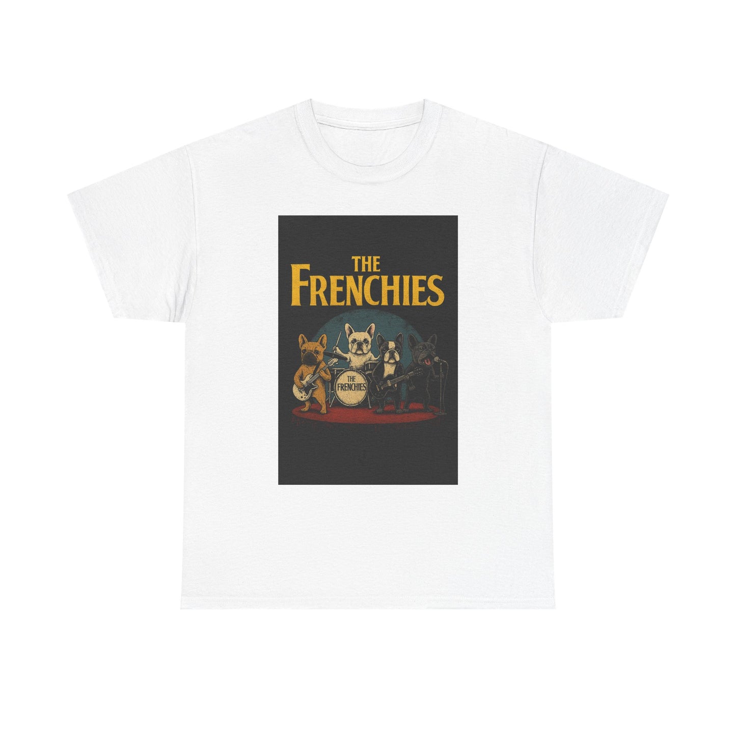 The Frenchies Band T-Shirt | Retro French Bulldog Graphic Tee | Funny Dog Lover Gift | Vintage Concert Style Frenchie Shirt