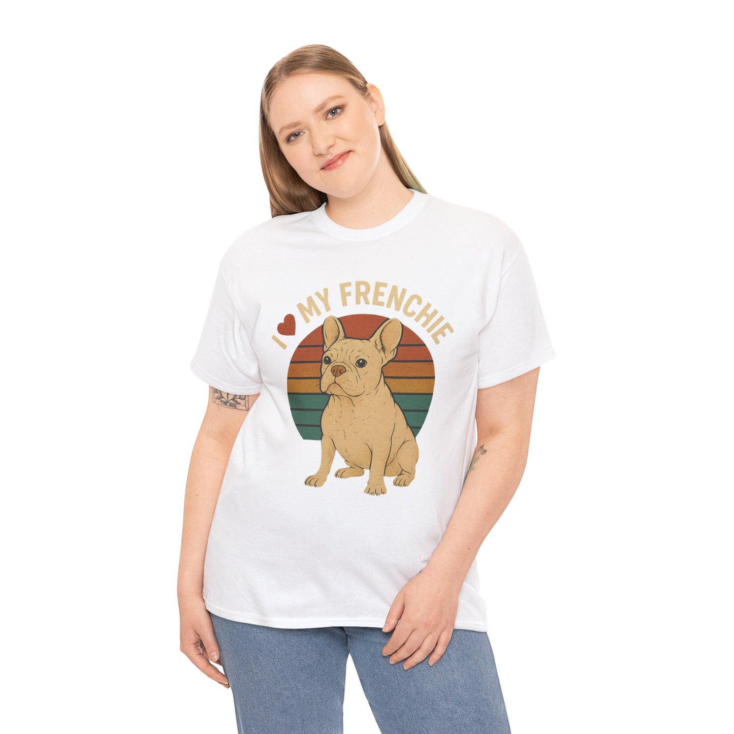 I Love My Frenchie T-Shirt | Retro Cream French Bulldog Tee | Cute Dog Mom Gift | Vintage Frenchie Lover Shirt | Soft Unisex Graphic Top