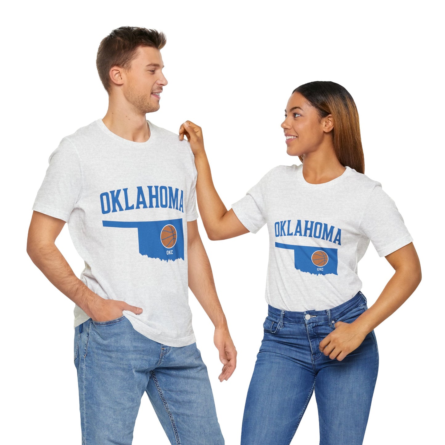 Oklahoma Basketball T-Shirt | OKC State Outline Tee | Blue and Orange Game Day Shirt | Retro Oklahoma Sports Graphic Top
