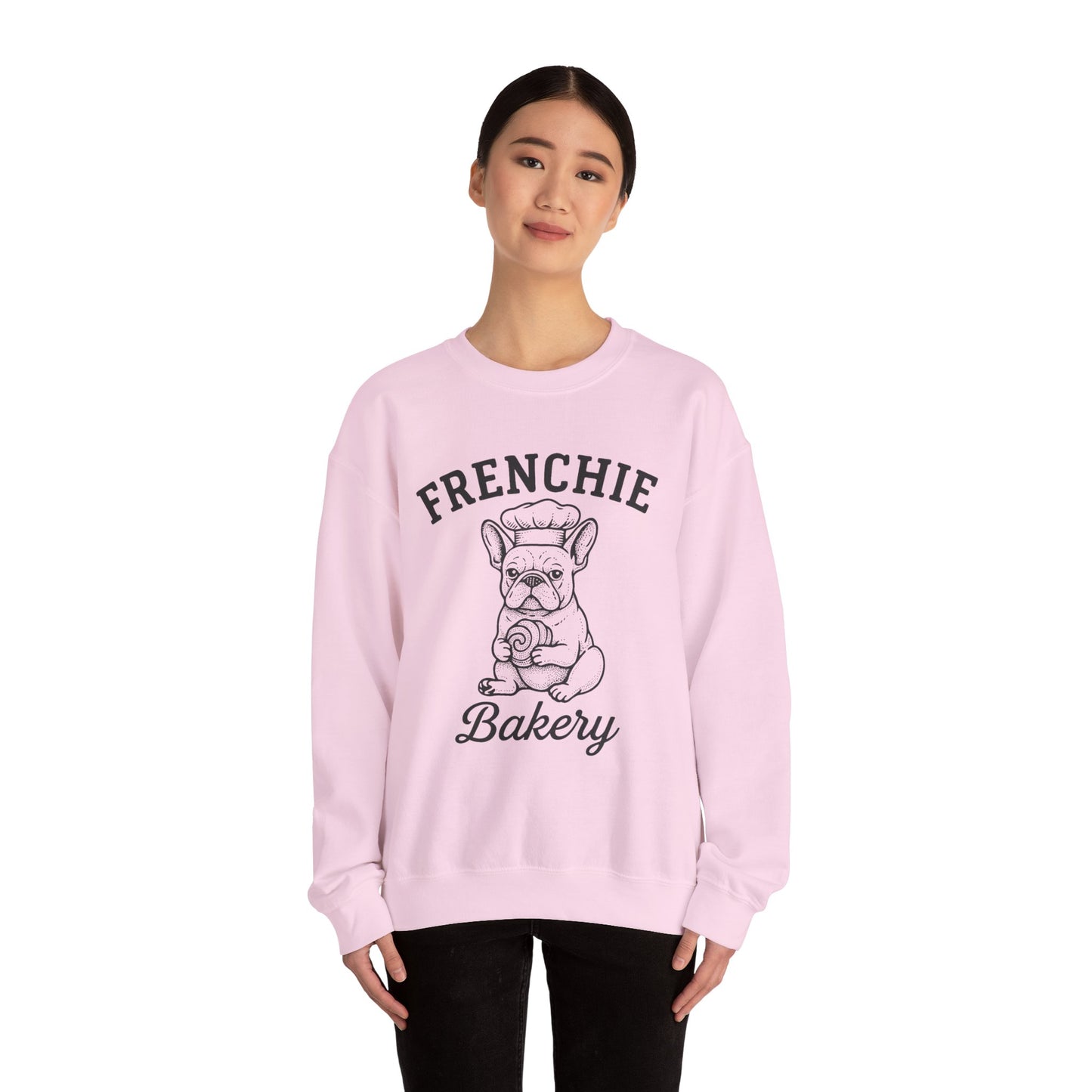 Frenchie Bakery Sweatshirt – Cozy French Bulldog Chef Crewneck, Funny Dog Lover Gift, Vintage Bakery-Inspired Frenchie Sweater