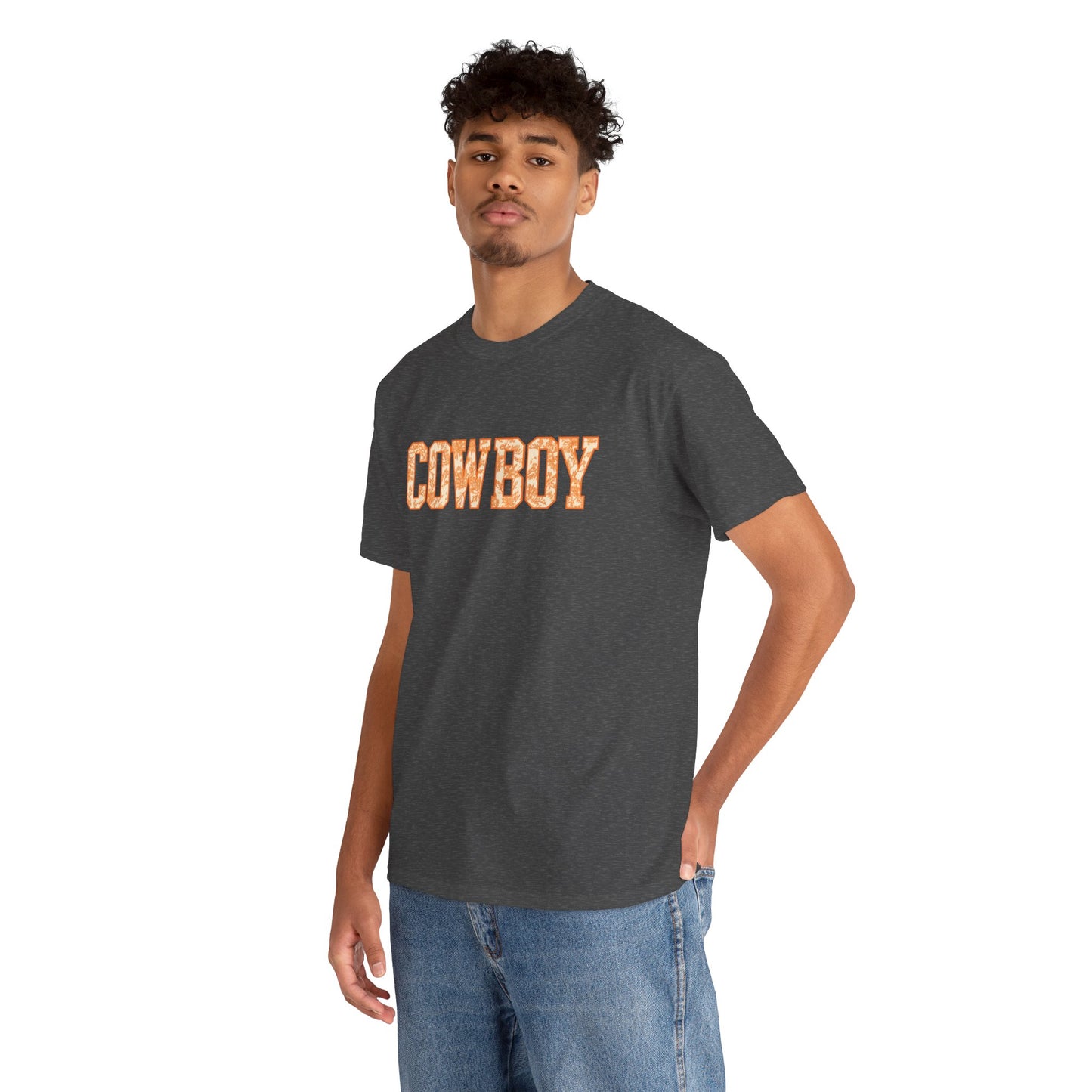 Cowboy Shirt | Western Graphic Tee | Orange Cowboy Typography Shirt | Oklahoma Football Tee | Country Style Cowboy Fan Gift