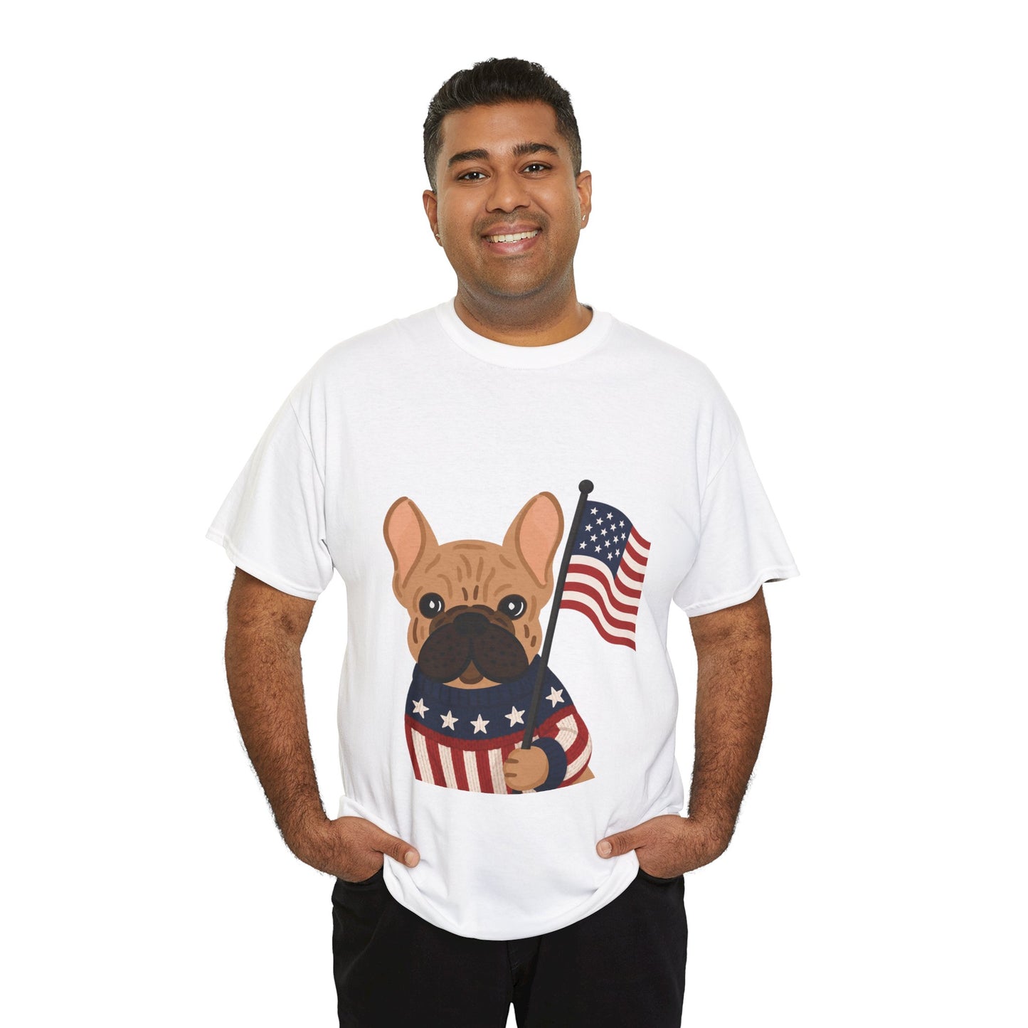 Patriotic French Bulldog Shirt, American Flag Frenchie Tee, Fourth of July Dog Lover Shirt, USA French Bulldog Gift, Patriotic Puppy Sweater Tee