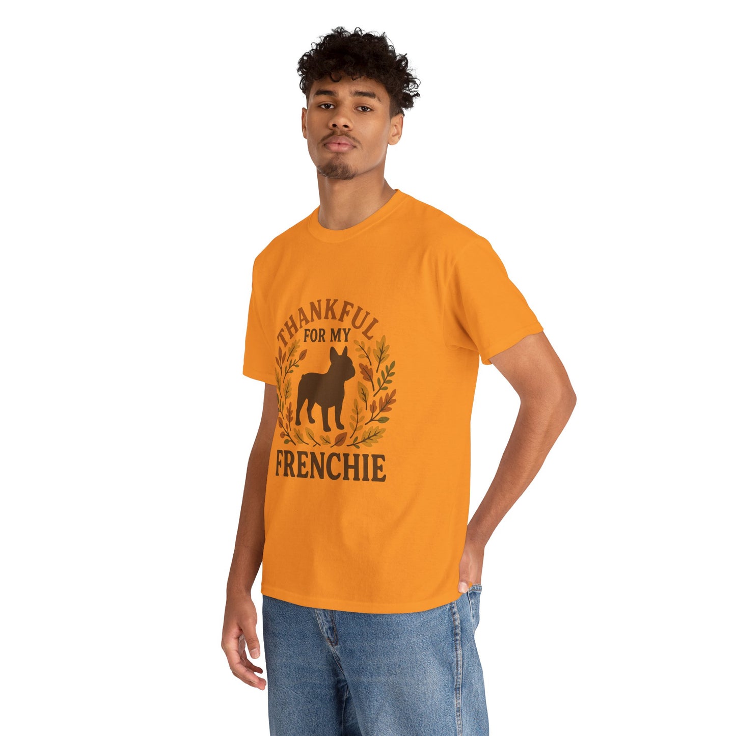 Thankful for My Frenchie Shirt – Fall French Bulldog T-Shirt, Thanksgiving Dog Lover Tee, Autumn Frenchie Gift for Pet Moms & Dads
