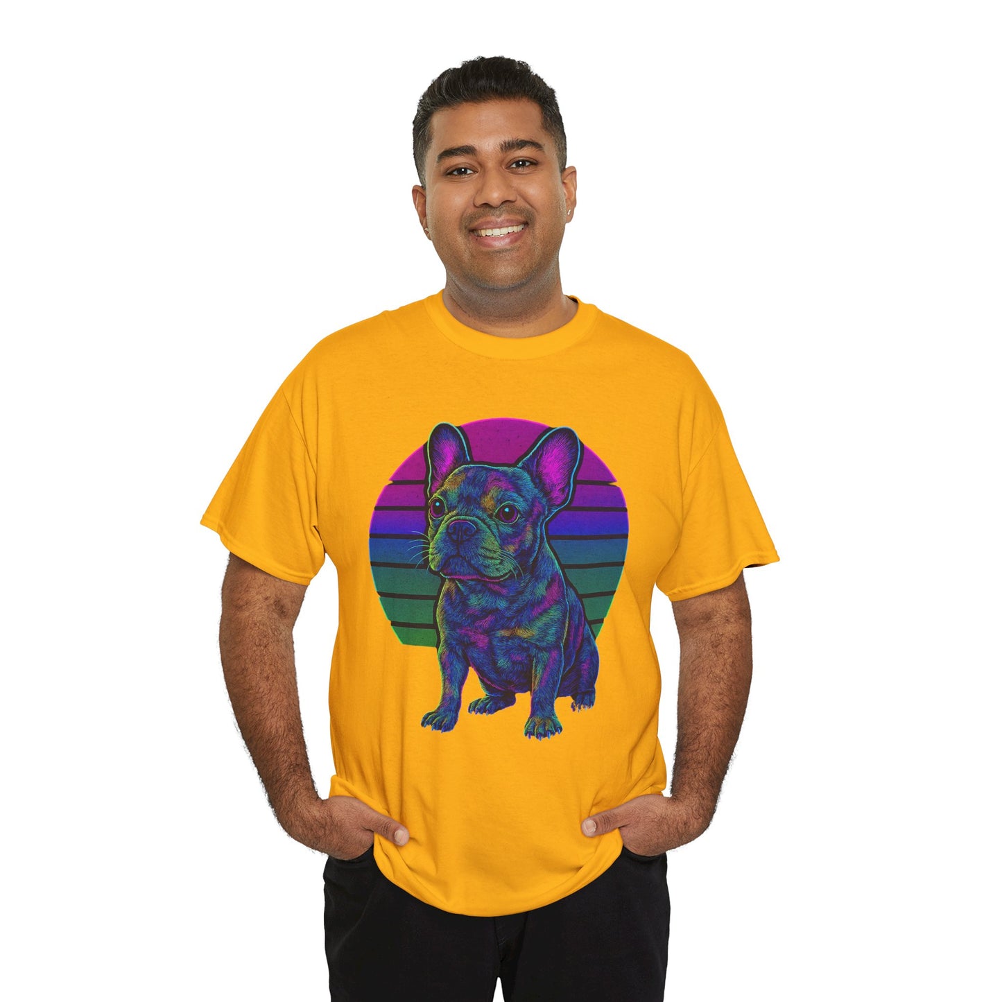 Neon French Bulldog T-Shirt | Retro 80s Frenchie Tee | Colorful Dog Lover Shirt | Electric Frenchie Gift for Men & Women