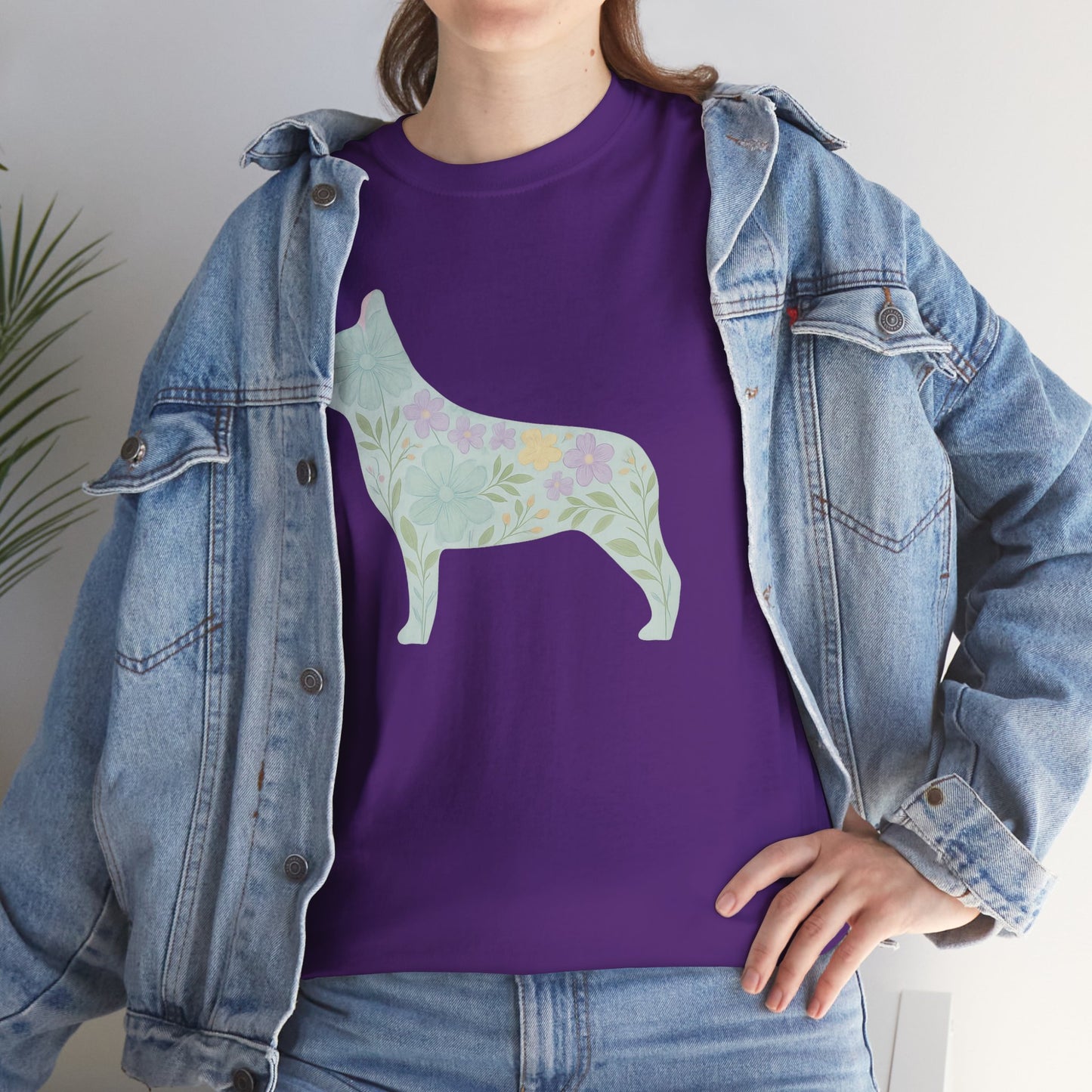 Floral French Bulldog T-Shirt | Pastel Dog Lover Tee | Soft Floral Frenchie Silhouette Shirt | Cute Gift for French Bulldog Moms