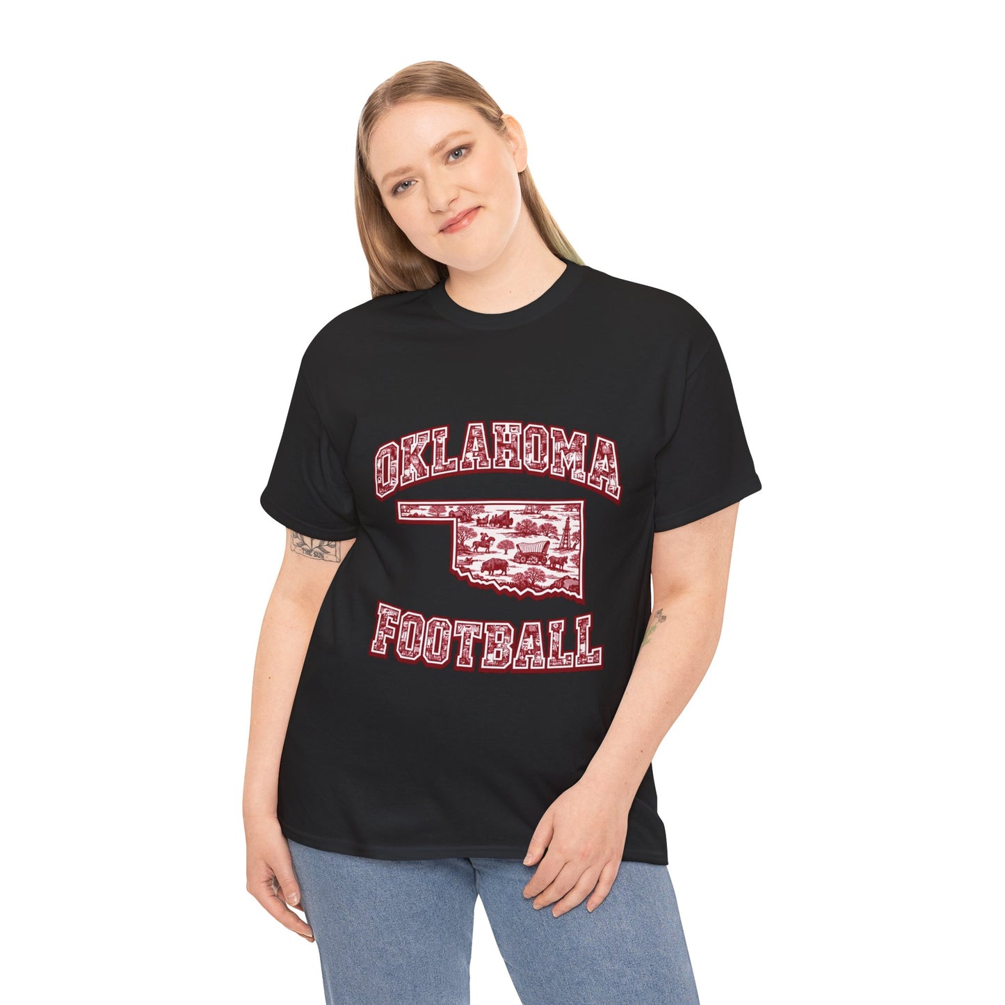 Oklahoma Football Shirt, Vintage Oklahoma Game Day Tee, Crimson Football Fan Shirt, Oklahoma State Toile Graphic Tee, College Football Gift