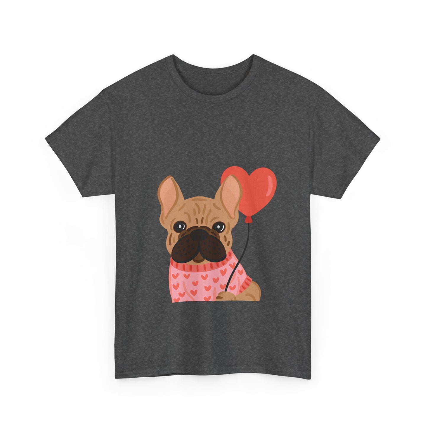 Valentine French Bulldog Shirt, Cute Frenchie Heart Balloon Tee, French Bulldog Valentine Gift, Dog Mom Valentine’s Shirt, Frenchie Love Tee
