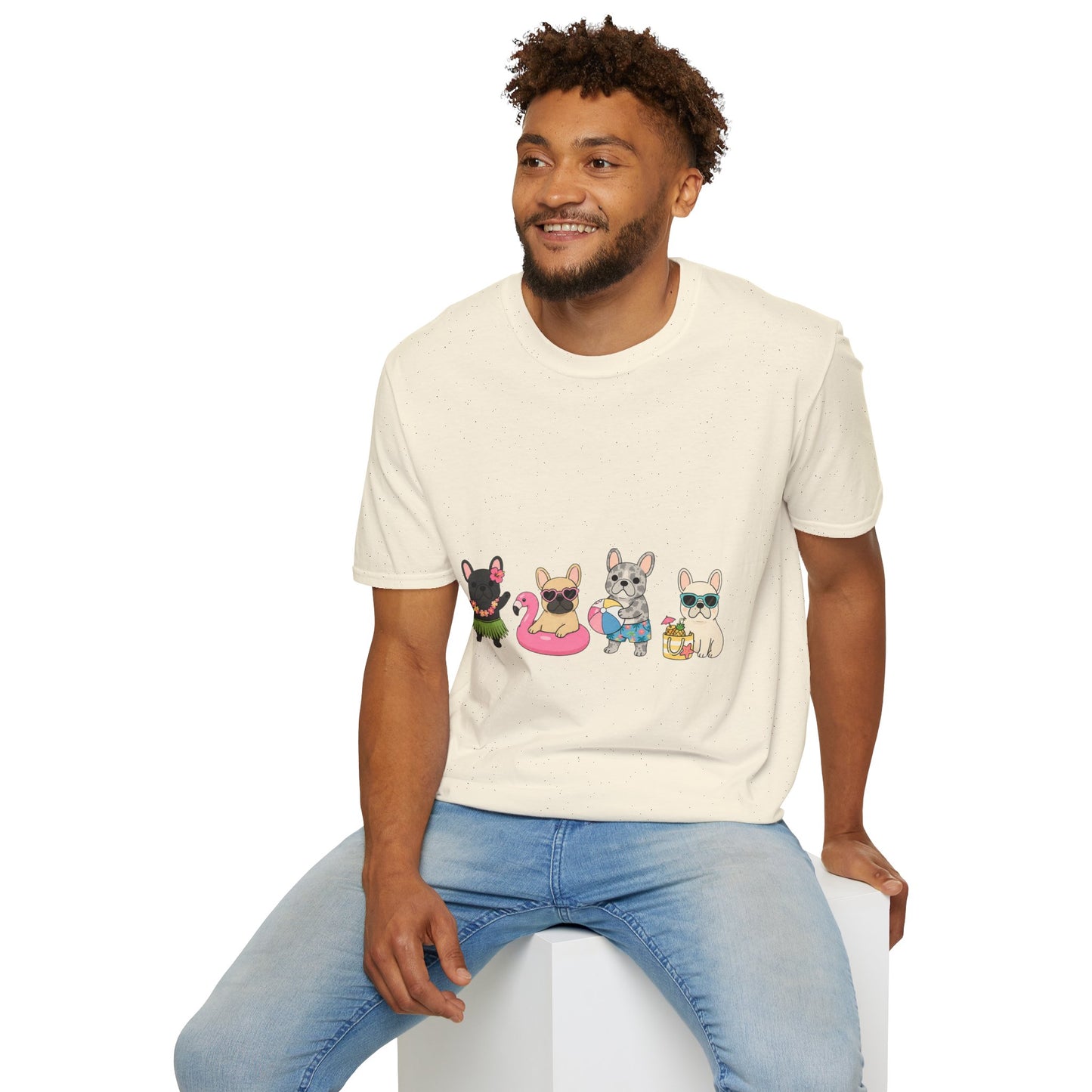 Summer French Bulldog Shirt, Beach Frenchie Tee, Cute Frenchie Summer Shirt, Vacation Dog Mom Shirt, Tropical French Bulldog Graphic Tee