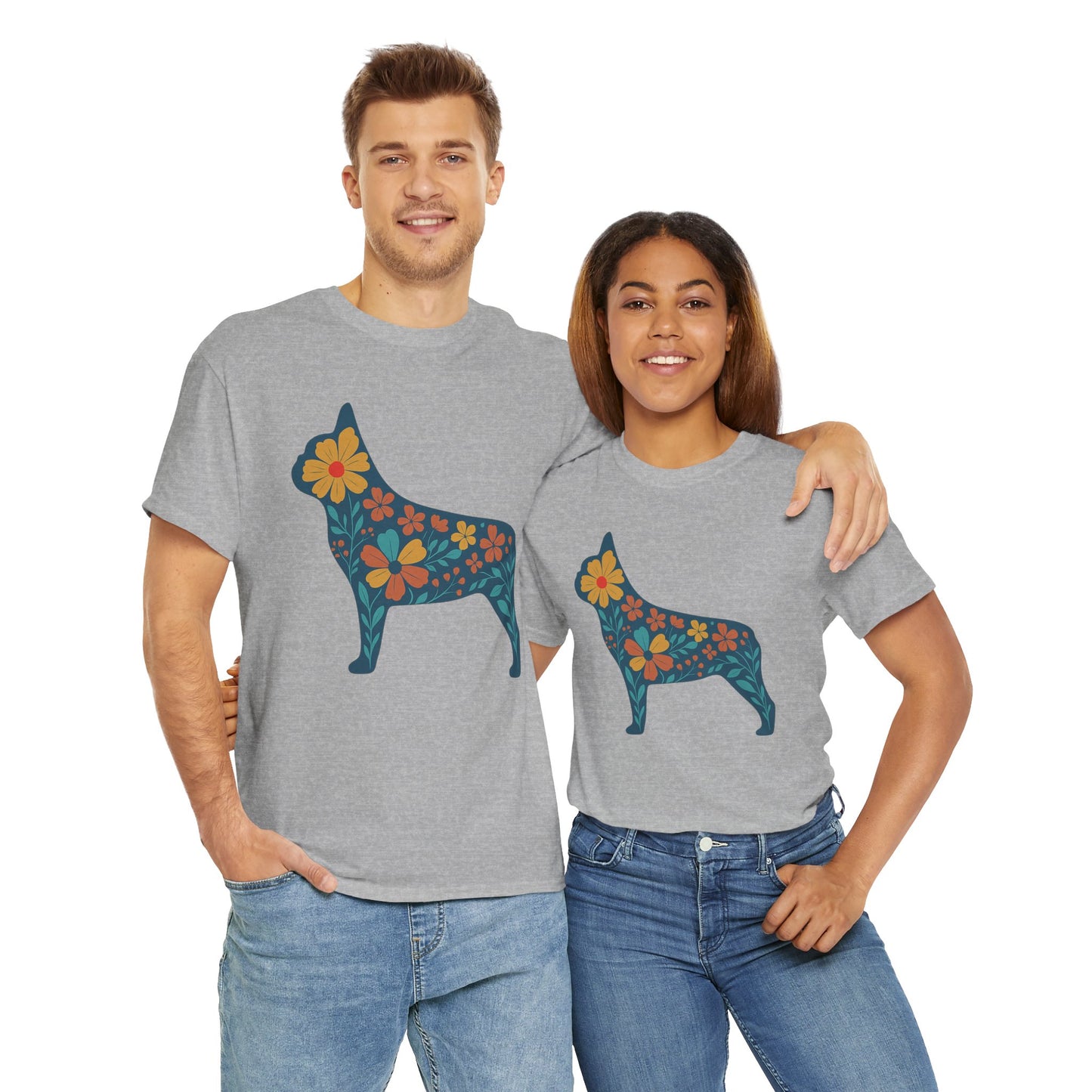 Floral Frenchie T-Shirt | Bright Flower French Bulldog Tee | Cute Dog Lover Shirt | Retro Pet Mom Gift | Boho Botanical Frenchie Graphic Tee