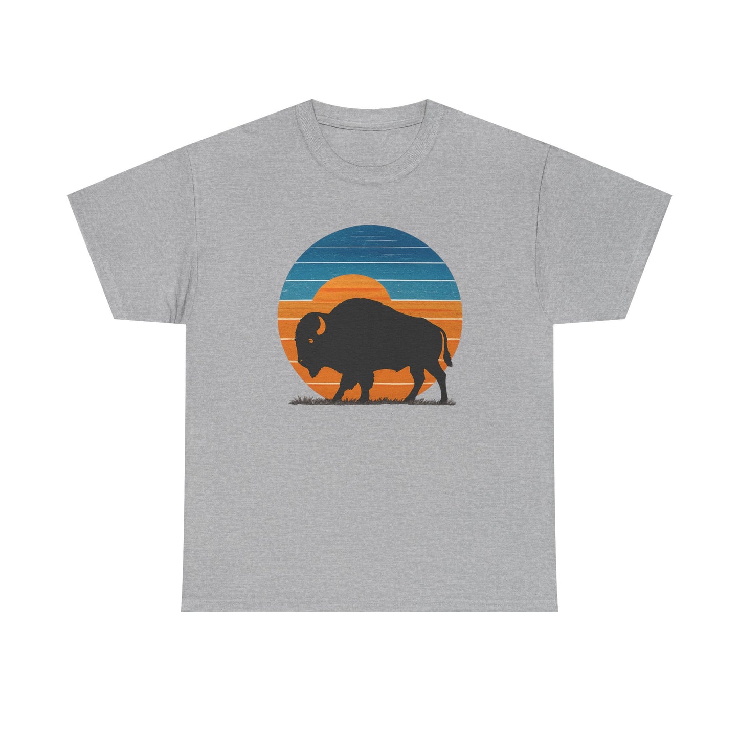 Oklahoma Bison Sunset Shirt | Retro Buffalo Tee | OKC Basketball Colors T-Shirt
