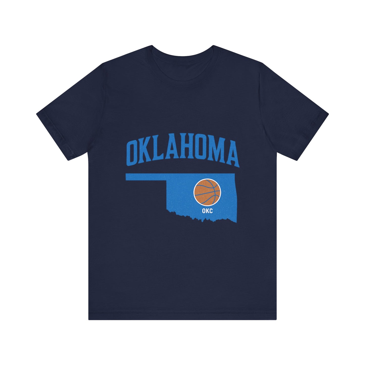 Oklahoma Basketball T-Shirt | OKC State Outline Tee | Blue and Orange Game Day Shirt | Retro Oklahoma Sports Graphic Top