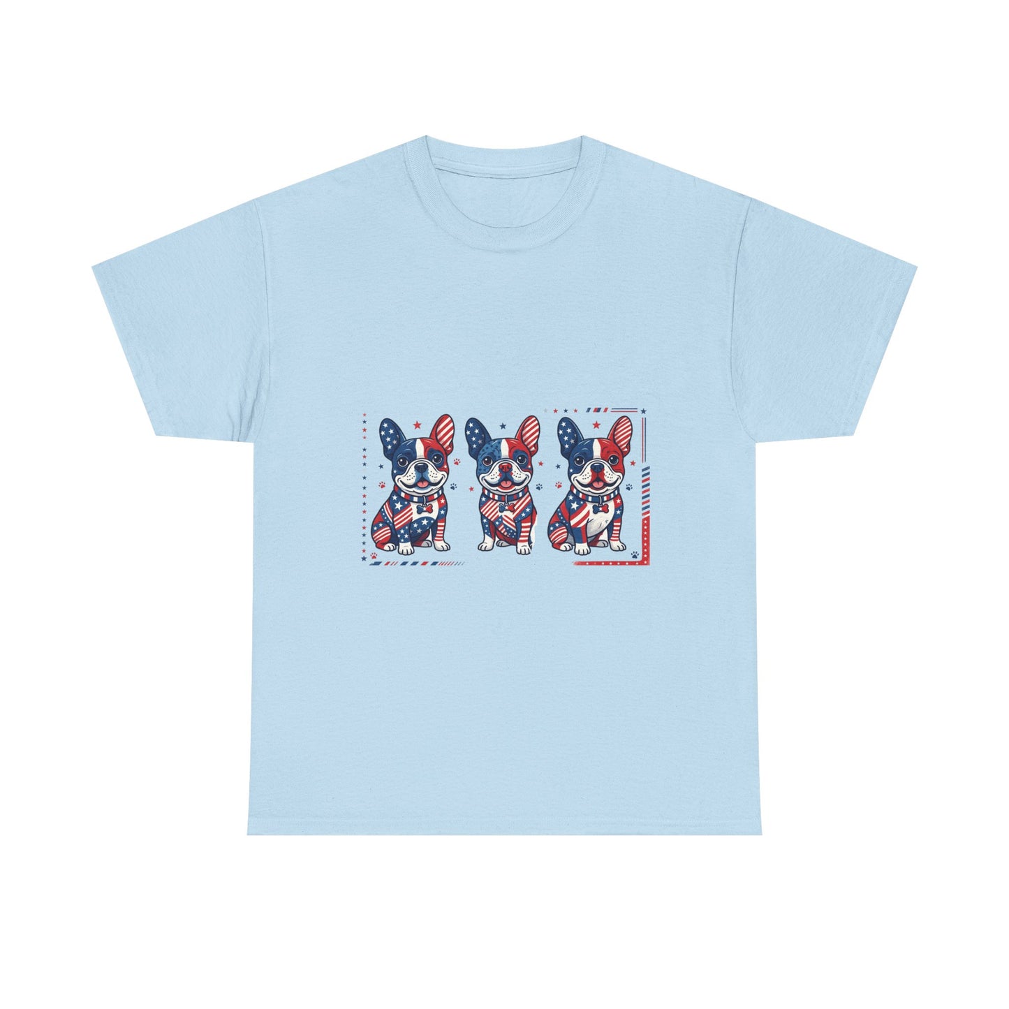 Patriotic French Bulldog Shirt, American Flag Frenchie Trio Tee, Fourth of July Dog Lover Shirt, USA French Bulldog Gift, Frenchie Mom Shirt