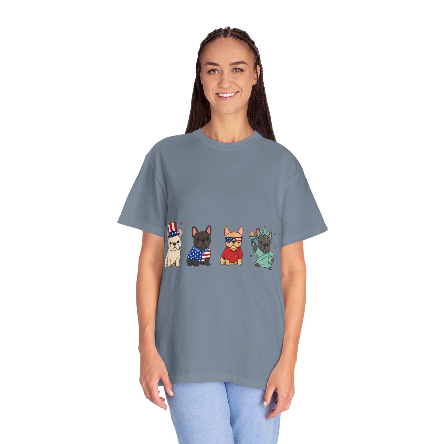 Patriotic French Bulldog Shirt, 4th of July Frenchie Tee, American Frenchie Shirt, USA Dog Lover Shirt, Independence Day French Bulldog Tee, Patriotic Dog Shirt, July Fourth Gift