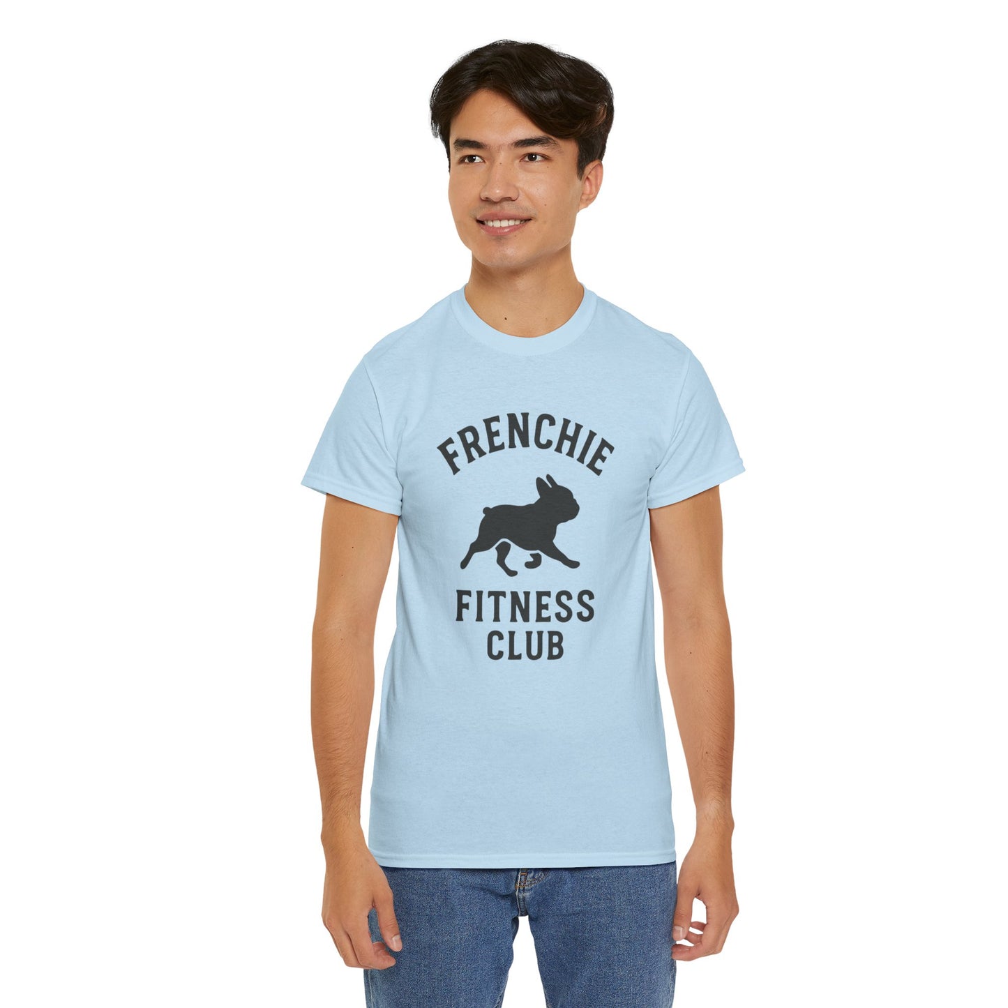 Frenchie Fitness Club T-Shirt | Funny French Bulldog Gym Tee | Dog Lover Workout Shirt | Frenchie Mom Gift | Cute Fitness Dog Graphic Tee