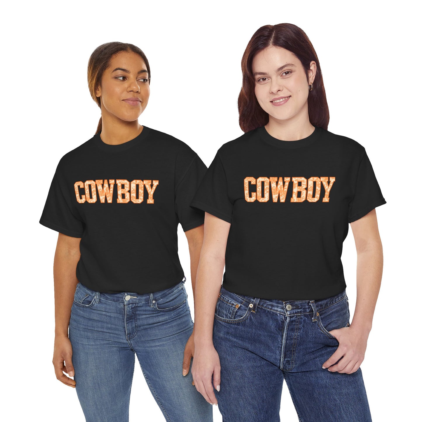 Cowboy Shirt | Western Graphic Tee | Orange Cowboy Typography Shirt | Oklahoma Football Tee | Country Style Cowboy Fan Gift