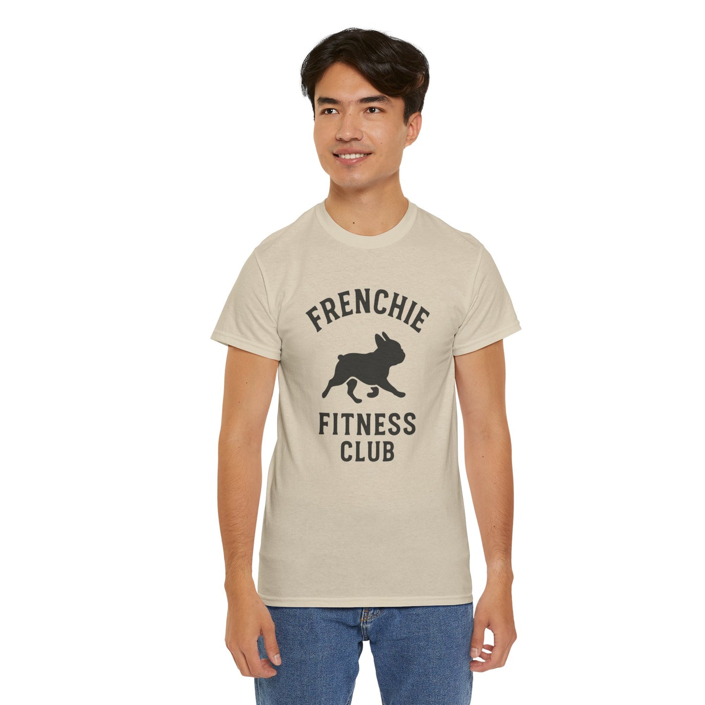 Frenchie Fitness Club T-Shirt | Funny French Bulldog Gym Tee | Dog Lover Workout Shirt | Frenchie Mom Gift | Cute Fitness Dog Graphic Tee