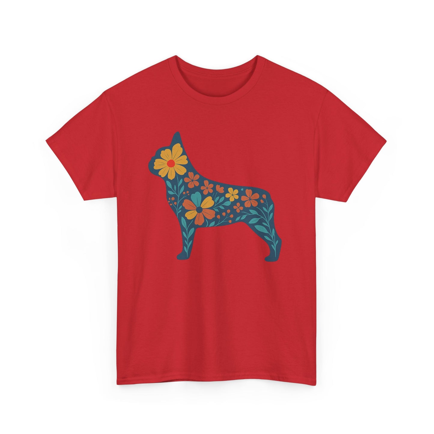 Floral Frenchie T-Shirt | Bright Flower French Bulldog Tee | Cute Dog Lover Shirt | Retro Pet Mom Gift | Boho Botanical Frenchie Graphic Tee