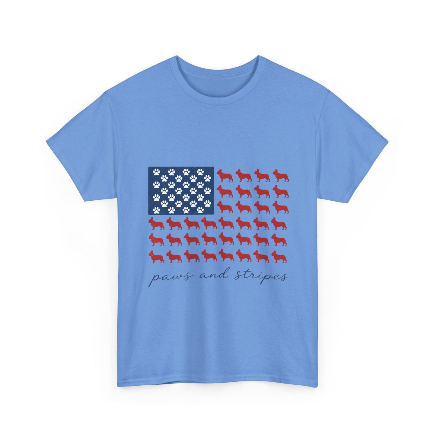 Paws and Stripes Shirt, Patriotic French Bulldog Tee, Frenchie American Flag Shirt, 4th of July Dog Lover Gift, USA Frenchie Tee