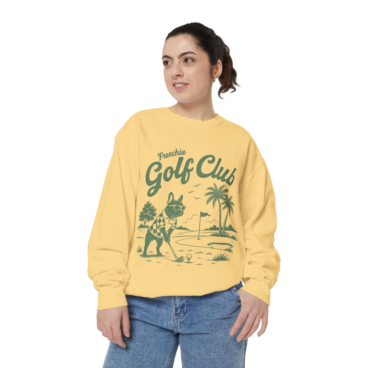 Frenchie Golf Club Sweatshirt — Cute French Bulldog Golfer Pullover