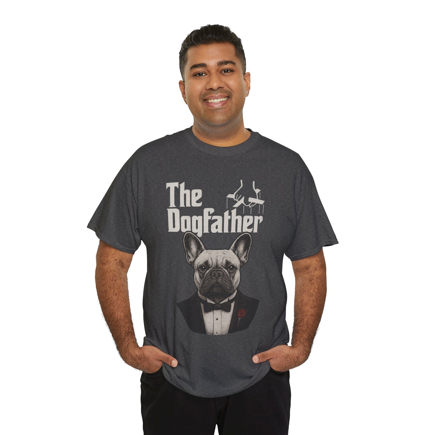 The Dogfather French Bulldog T-Shirt | Funny Dog Dad Tee | Frenchie Lover Gift | Mafia Style Pet Parent Graphic Shirt