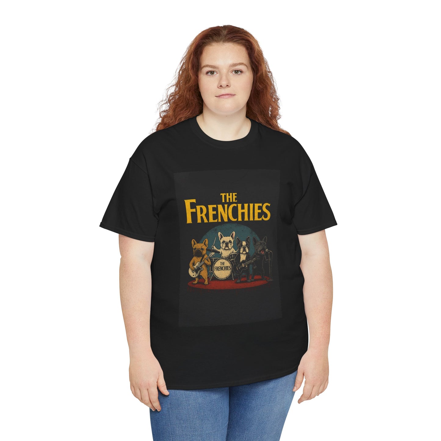 The Frenchies Band T-Shirt | Retro French Bulldog Graphic Tee | Funny Dog Lover Gift | Vintage Concert Style Frenchie Shirt
