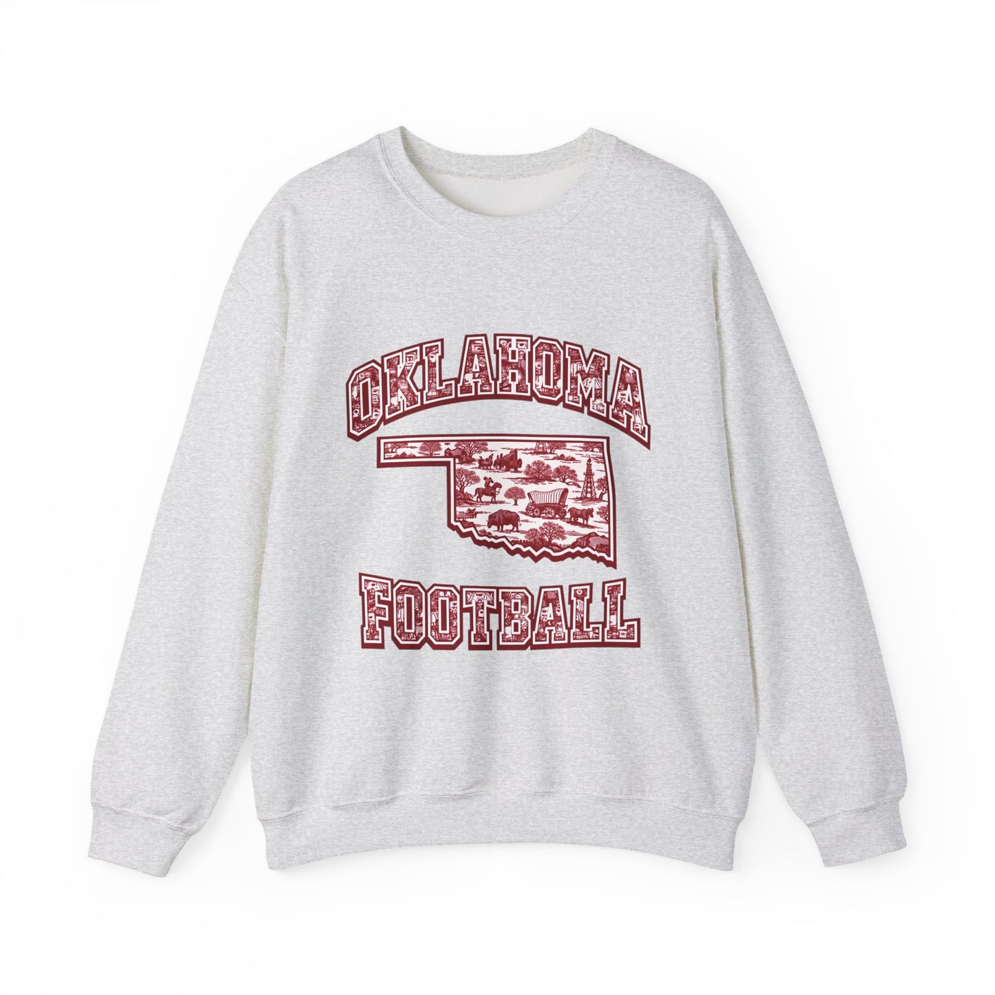 Oklahoma Football Sweatshirt, Oklahoma State Toile Crewneck, Crimson Game Day Sweatshirt, Oklahoma Fan Gift, Vintage Football Crewneck, sooner