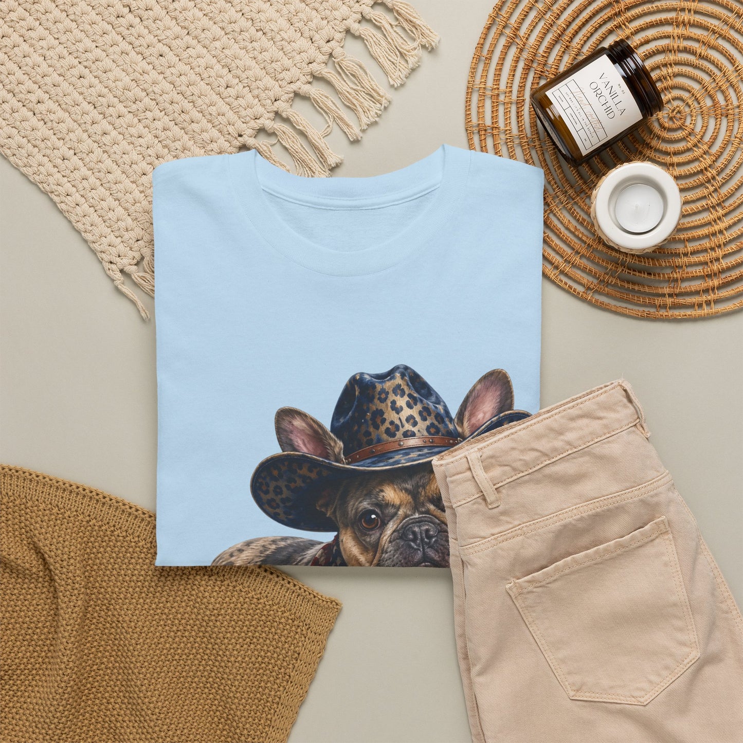 Patriotic Merle French Bulldog Shirt, Cowboy Frenchie Tee, American Flag Bandana Dog Shirt, Fourth of July French Bulldog Gift
