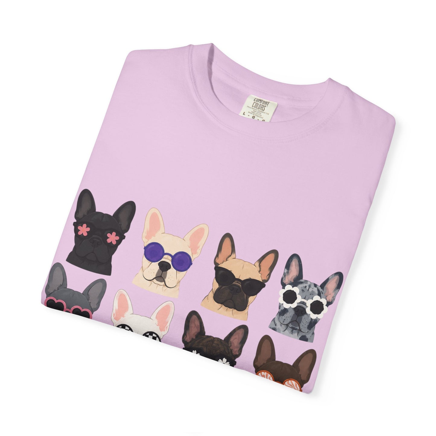 French Bulldog Sunglasses Shirt, Frenchie Faces Tee, Cute French Bulldog Shirt, Colorful Frenchie Dog Lover Gift, Dog Mom Graphic Tee