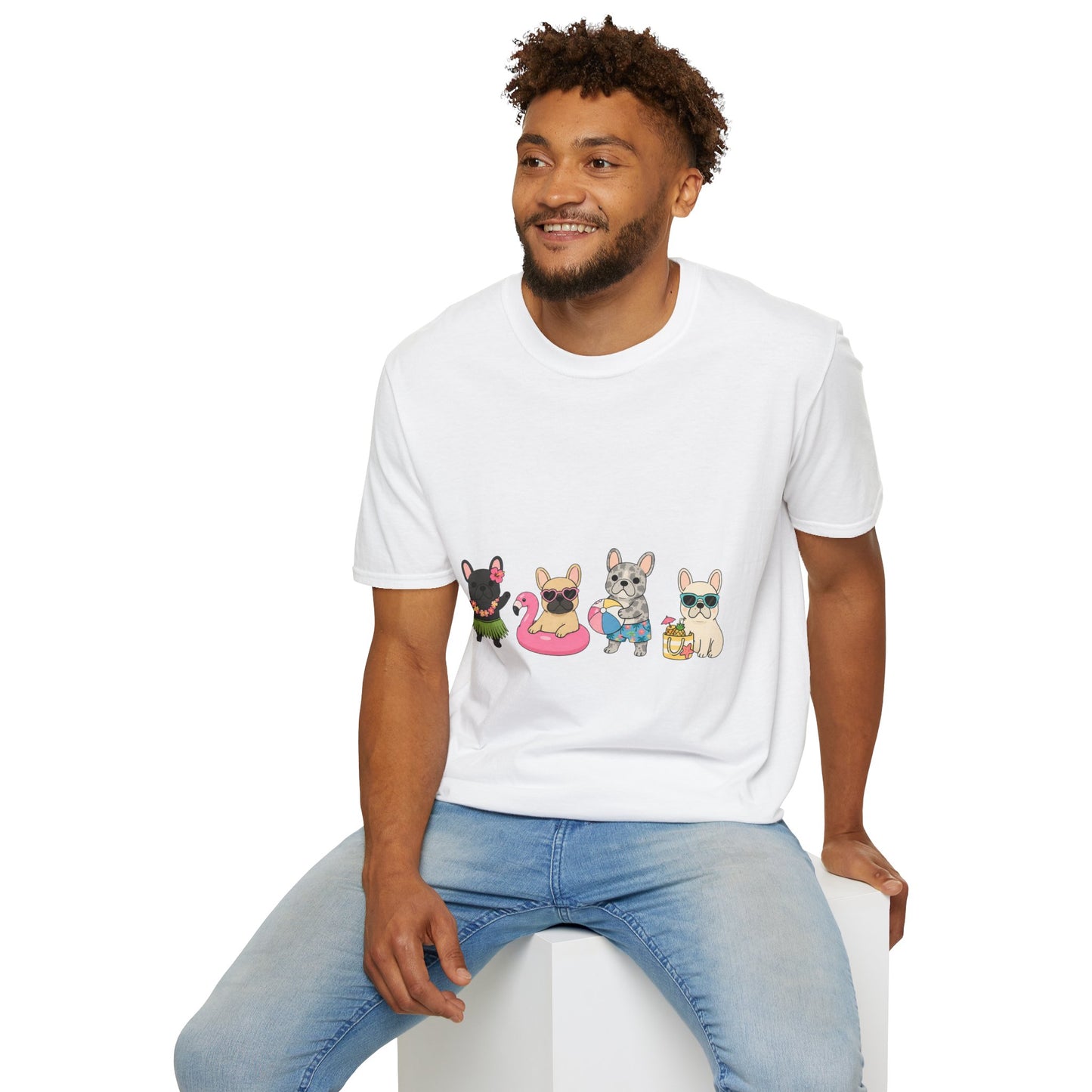 Summer French Bulldog Shirt, Beach Frenchie Tee, Cute Frenchie Summer Shirt, Vacation Dog Mom Shirt, Tropical French Bulldog Graphic Tee