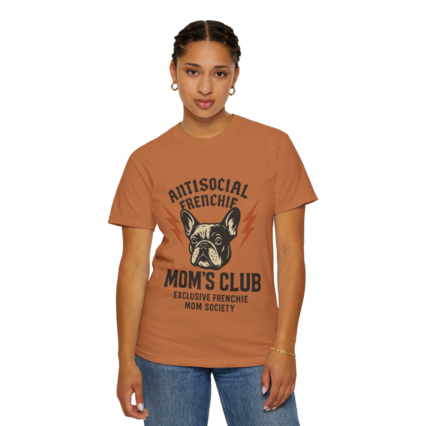 Antisocial Frenchie Mom’s Club Shirt – Retro French Bulldog Mom Tee, Funny Frenchie Lover Gift, Vintage Dog Mom Graphic T-Shirt