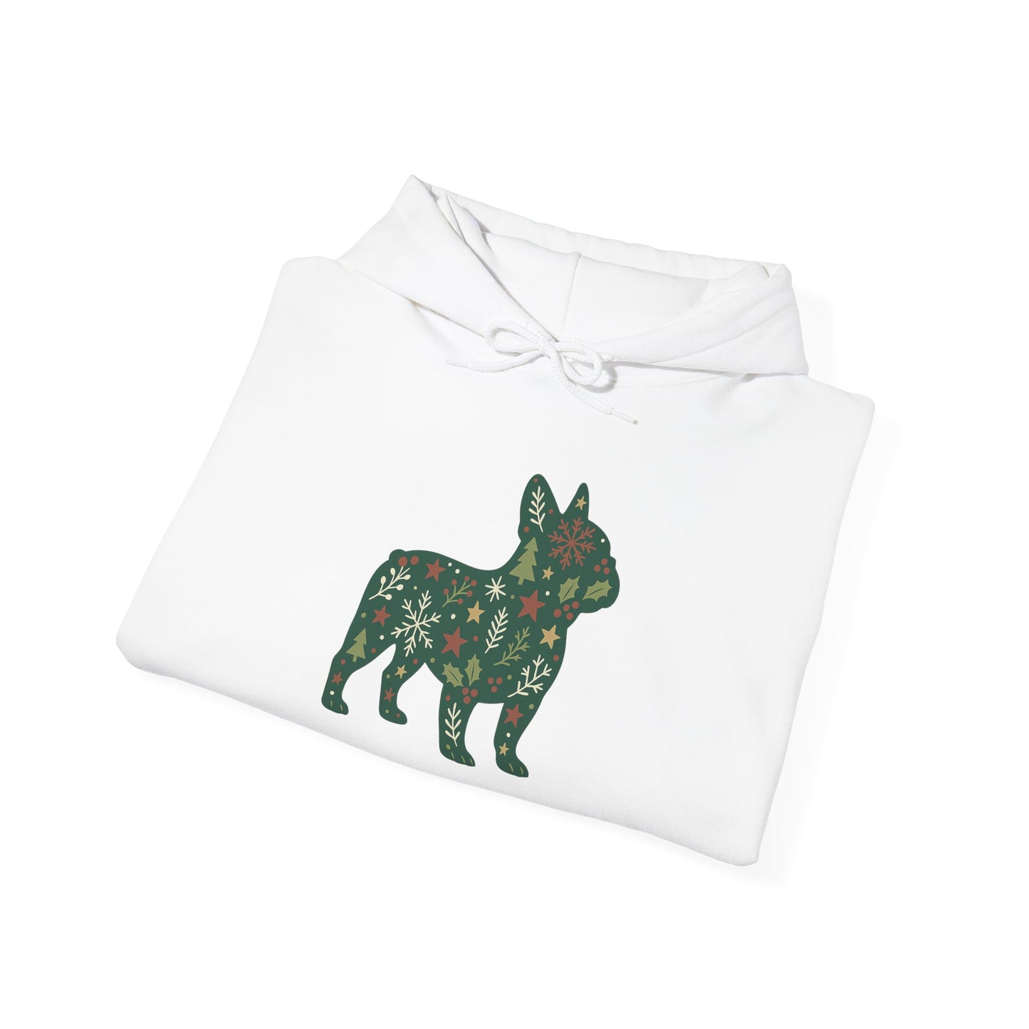 Christmas Frenchie Hoodie | Holiday French Bulldog Sweatshirt | Cute Dog Mom Gift | Frenchie Lover Xmas Hoodie | Winter Dog Silhouette Pullover