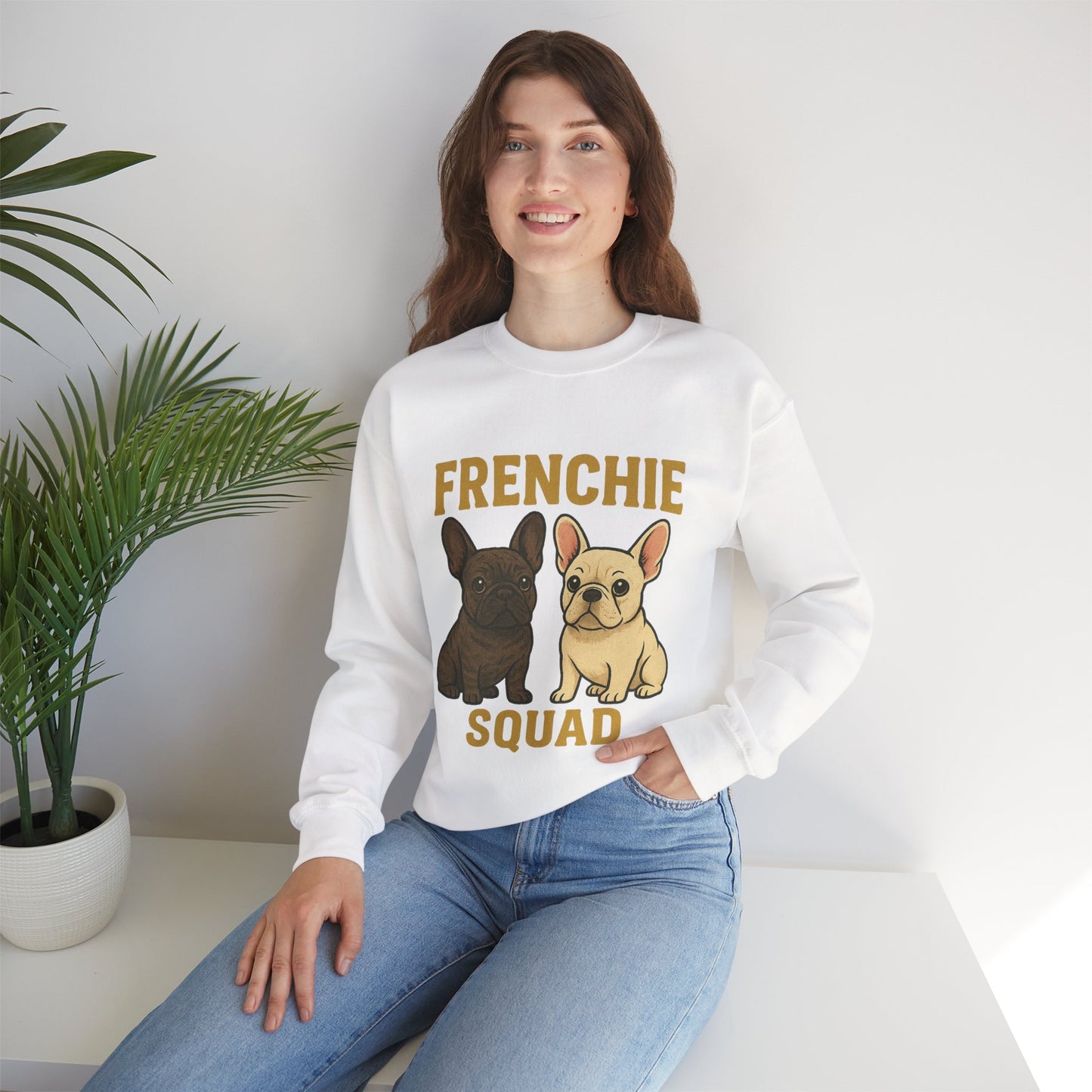 Frenchie Squad Sweatshirt | Cute French Bulldog Pullover | Dog Lover Crewneck | Matching Frenchie Mom & Dad Sweater