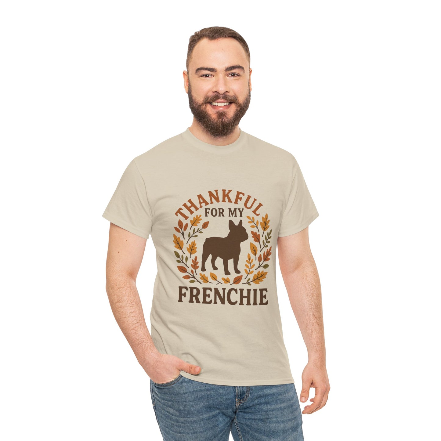 Thankful for My Frenchie Shirt – Fall French Bulldog T-Shirt, Thanksgiving Dog Lover Tee, Autumn Frenchie Gift for Pet Moms & Dads